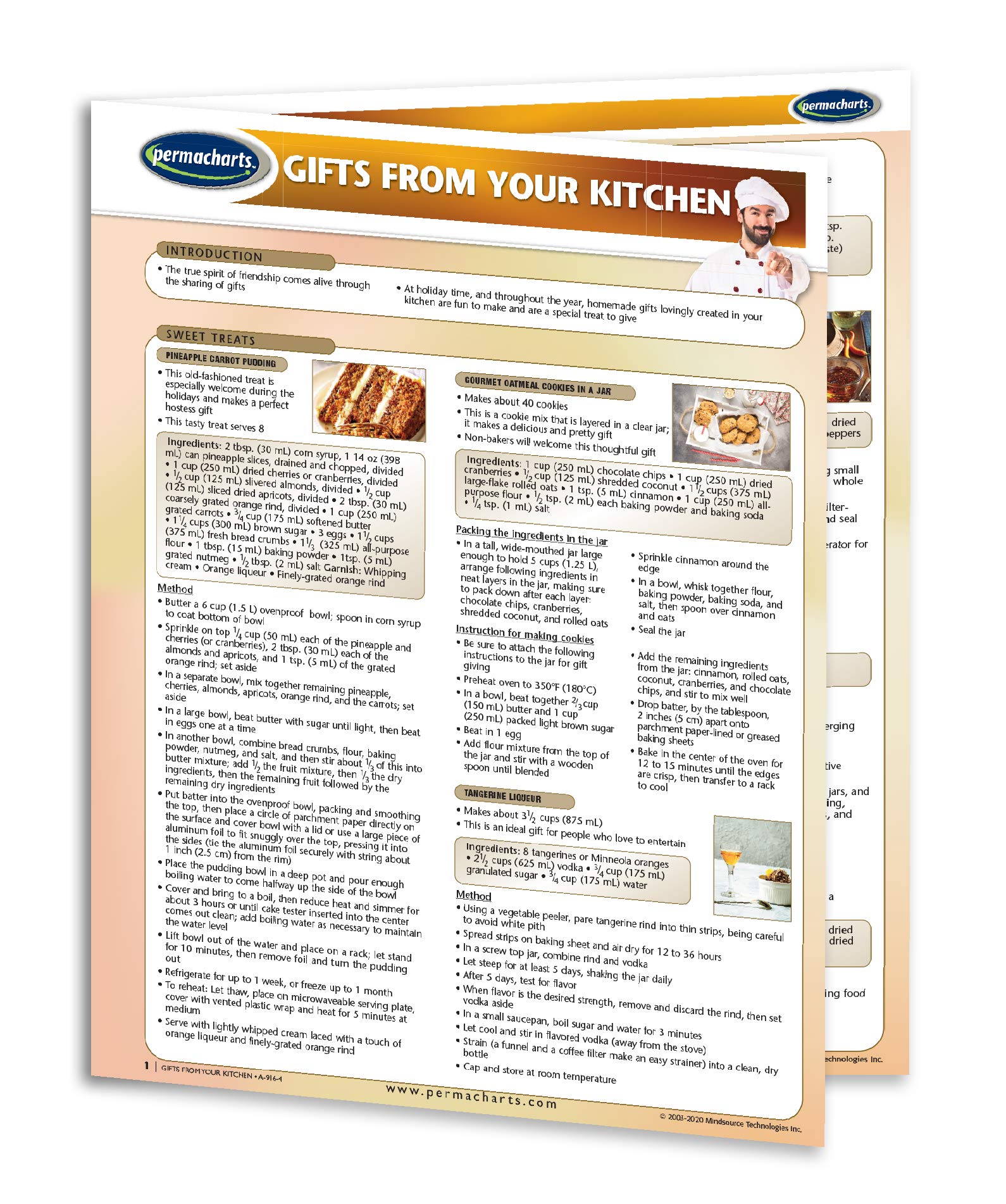 Permacharts Quick Reference Guide: Easy Homemade Food Gifts from Your Kitchen - Perfect for Holidays, Housewarming & Thoughtful Presents