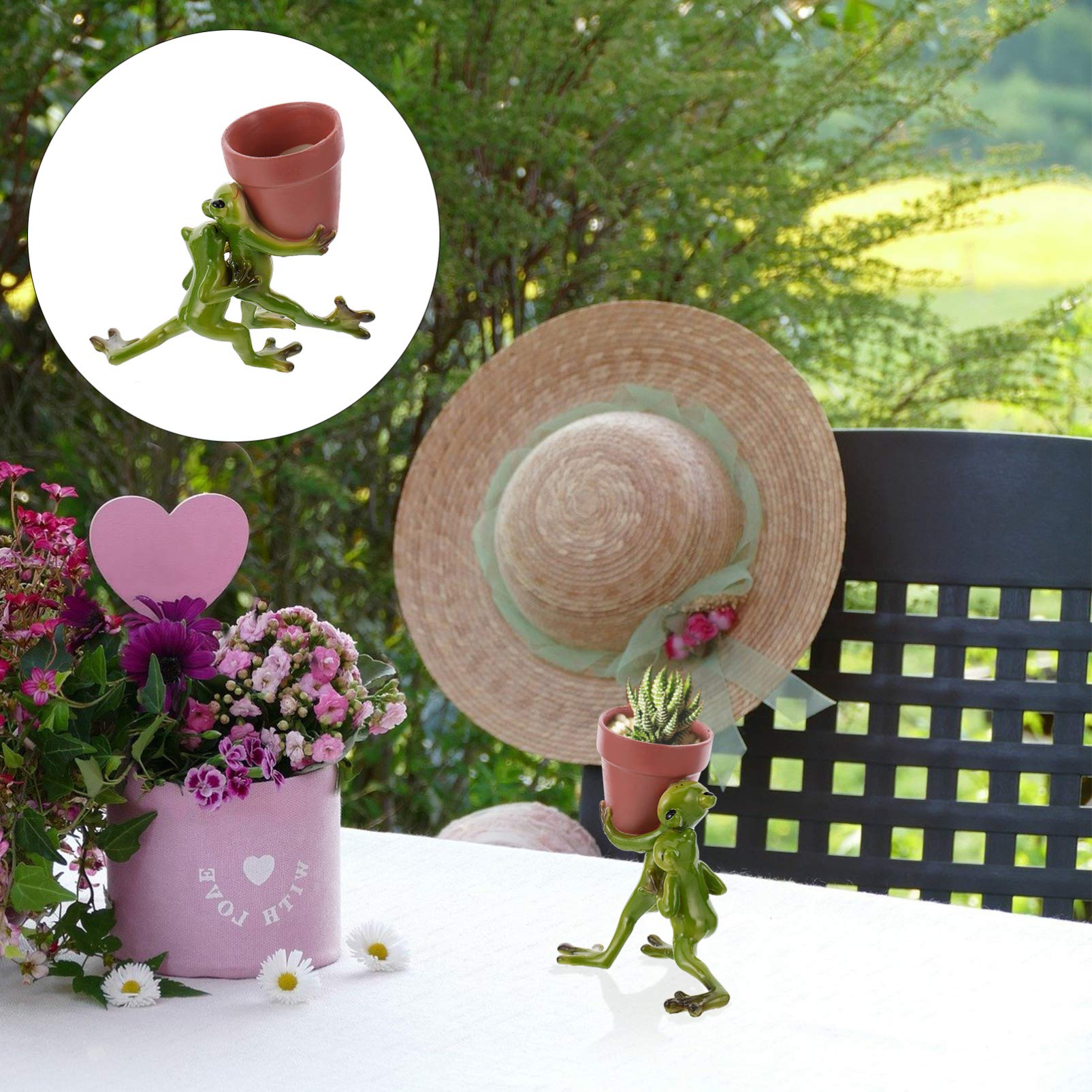 Ceramic Frog Succulent Planter - Decorative Animal Flower Pot for Bonsai, Air Plants & Fairy Gardens - Perfect for Office Desk & Home Decor
