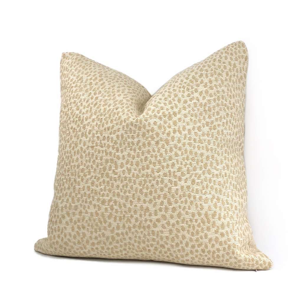 Chester Biscuit Beige Chenille Dots Pillow Cover - Soft Decorative Throw Pillow Case for Sofa, Bed, Couch - Home Decor Accent for Living Room & Bedroom