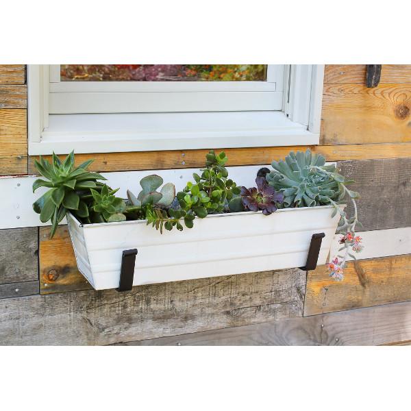 Decorative Flower Box with Wall Brackets - Hanging Planter for Indoor & Outdoor Garden Decor - Perfect for Windows, Balconies, and Patios