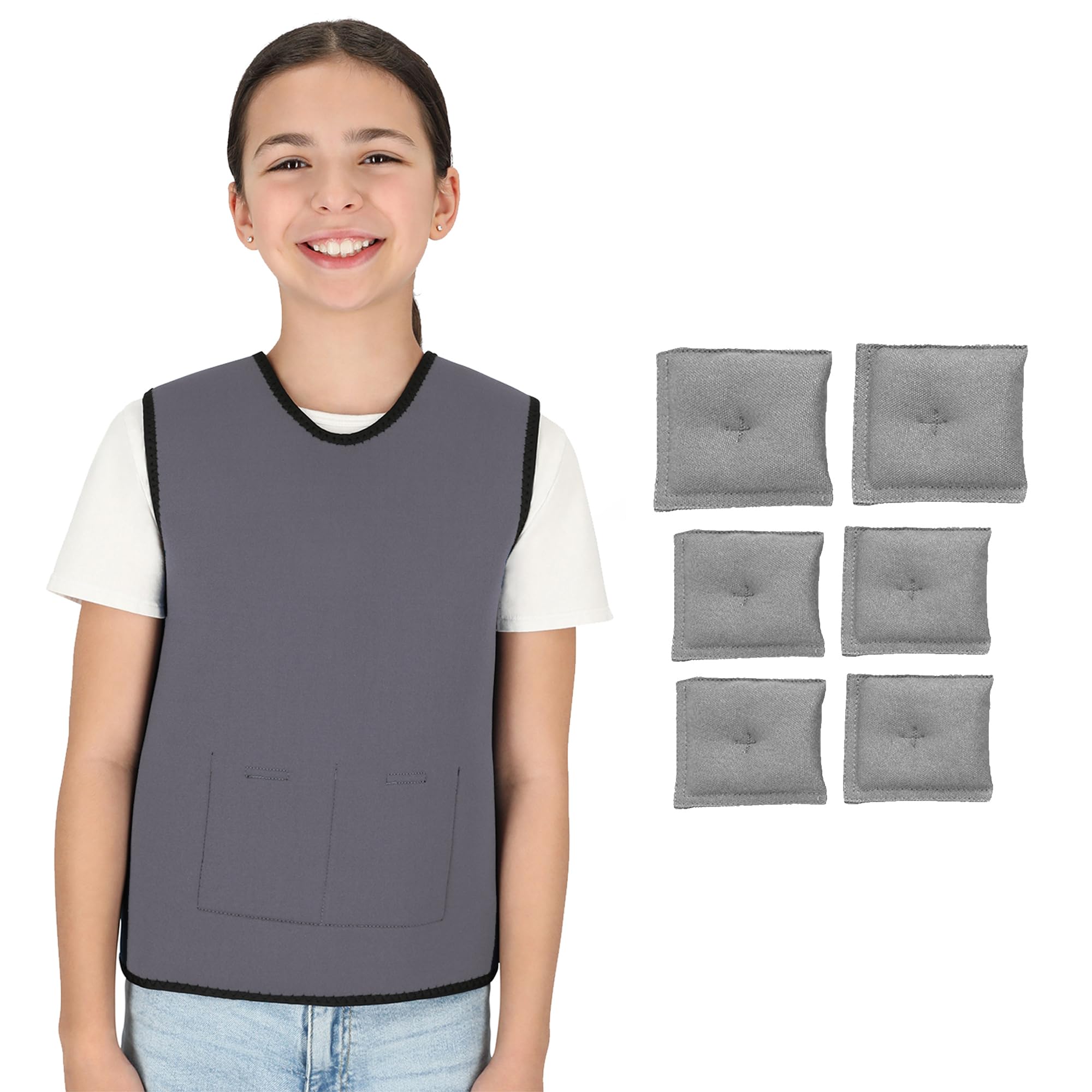 Weighted Sensory Compression Vest for Kids - Adjustable Weight Fit for Autism, ADHD & Anxiety Relief - Comfortable & Calming for School, Therapy & Home Use