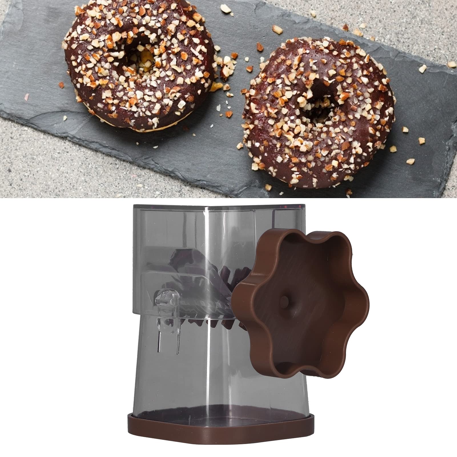 Premium Manual Nut Chopper - Heavy Duty Nut Grinder & Dry Fruit Slicer for Pecans, Hazelnuts, Almonds - Durable Kitchen Tool for Baking & Cooking (Brown) - Perfect for Meal Prep, Snacks & Desserts