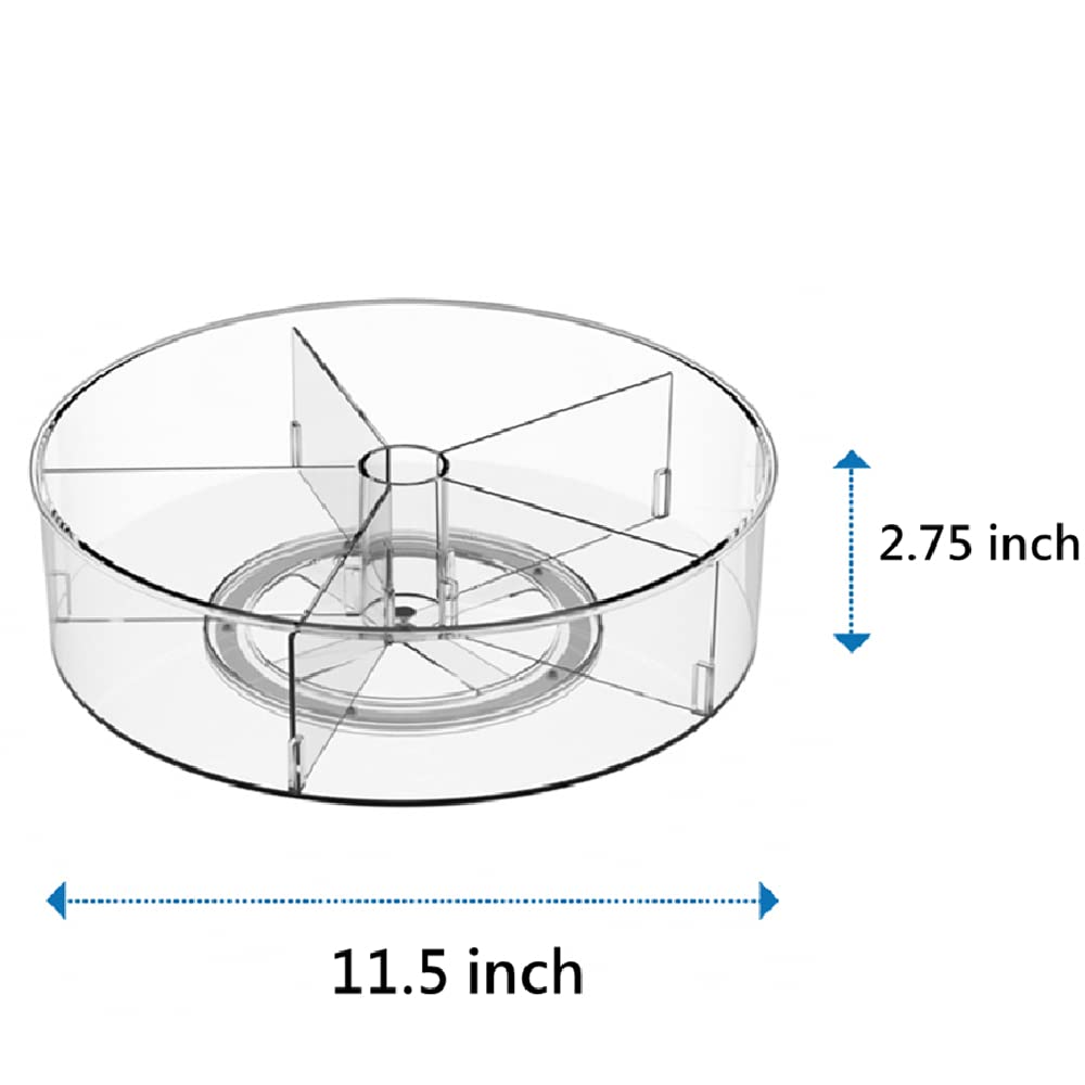 2-Pack Lazy Susan Turntable Spice Rack Organizer - 360° Rotating Kitchen Storage for Spices, Condiments & Food - Perfect for Cabinets, Pantry, Refrigerator & Countertop Organization (Ideal for Small Spaces & Easy Access)
