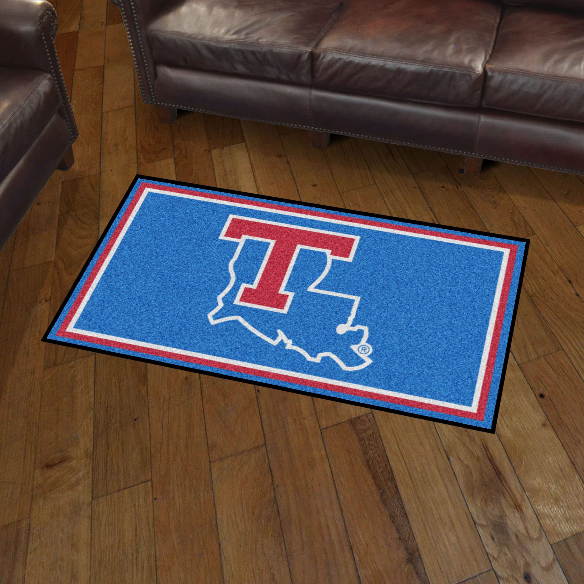 FANMATS NCAA Louisiana Tech Bulldogs 3ft x 5ft Plush Area Rug - Soft Sports Fan Rug for Living Room, Game Room & Tailgating | Durable Home Decor & College Team Mat for Football Season