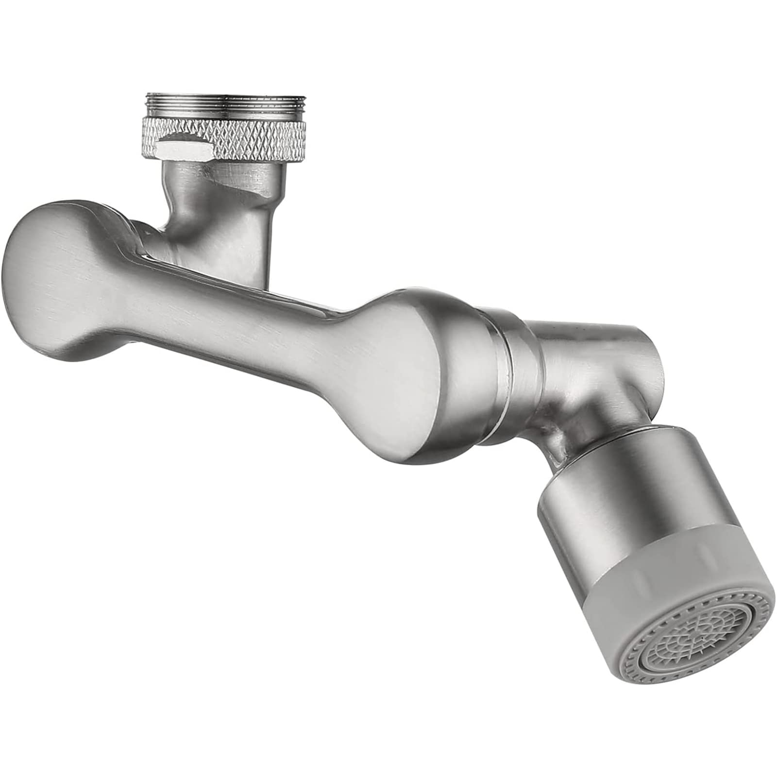 Brushed Nickel Faucet Extender - 1080° Rotating Splash Filter for Bathroom Sink | Perfect for Washing & Cleaning