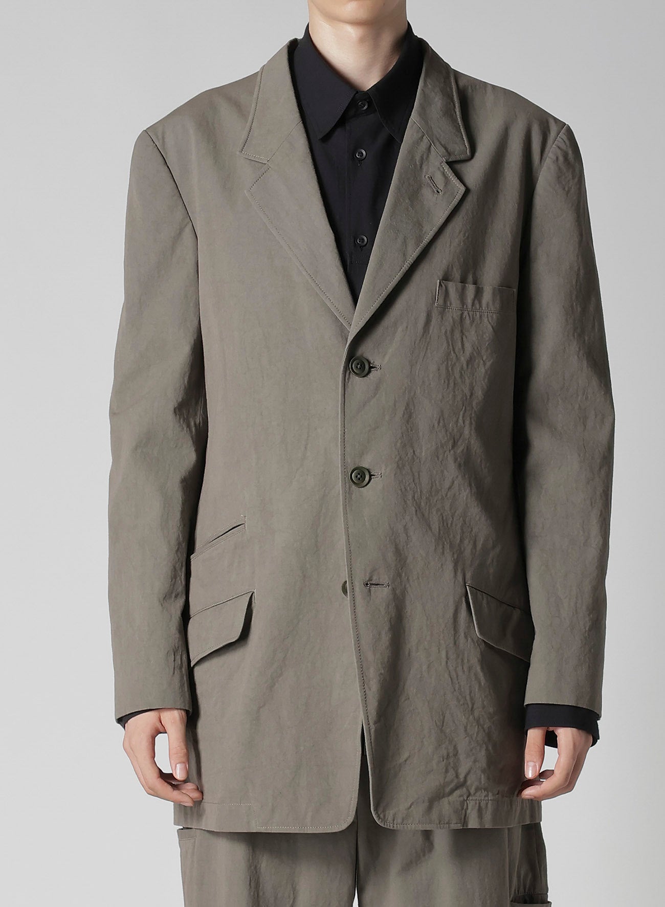 Premium Cotton Poplin Jacket with Front Edge Stitching - Lightweight & Stylish Outerwear for Spring & Fall Fashion