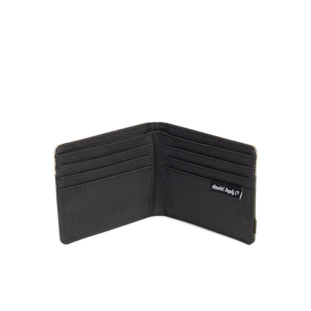 Herschel Aspect Collection Roy Wallet - Light Khaki Crosshatch/Forest Night - Slim RFID Blocking Bifold Wallet for Men & Women - Perfect for Travel, Work & Everyday Use