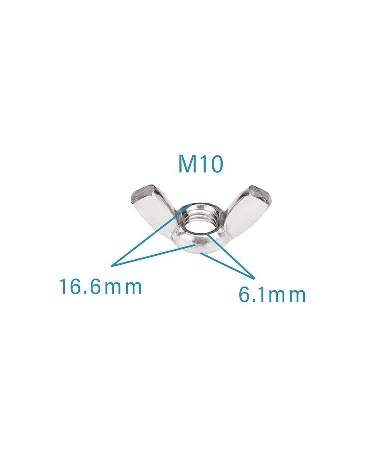 304 Stainless Steel M10 Wing Nuts - Pack of 5 | Corrosion-Resistant Hardware for Home Repair, DIY Projects & Industrial Applications | Perfect for Plumbing, Machinery & Outdoor Equipment Assembly