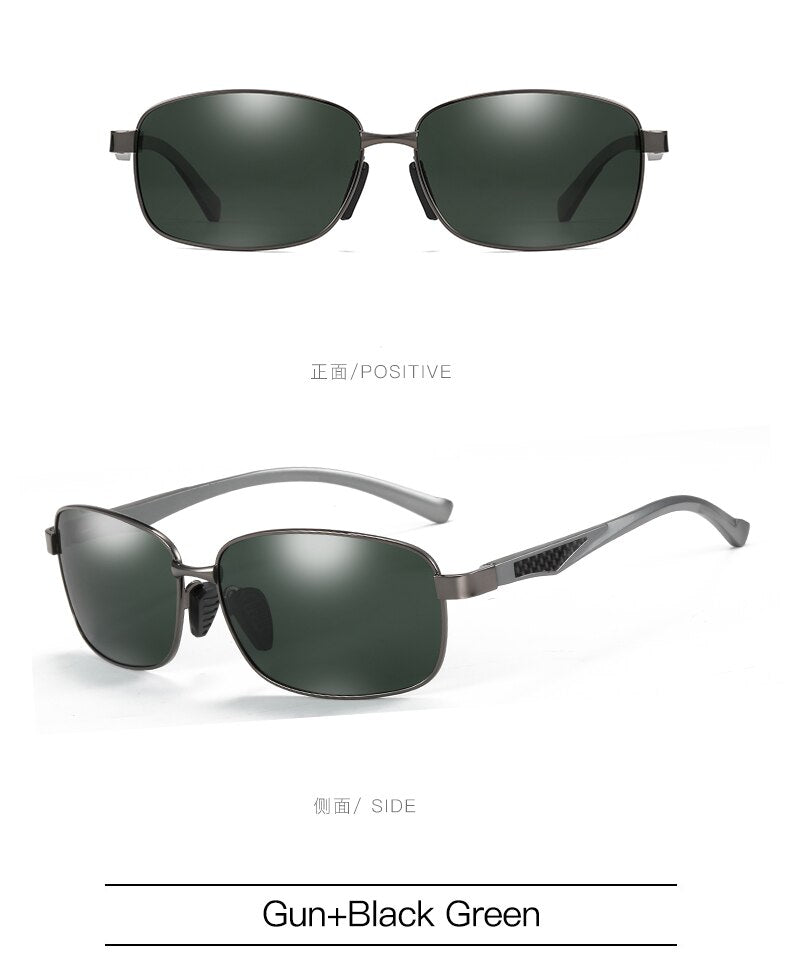 Aidien Men's Semi-Rimless Alloy Aluminum Magnesium Frame Sunglasses 7755 - Lightweight & Durable for Outdoor Sports, Driving & Fashion