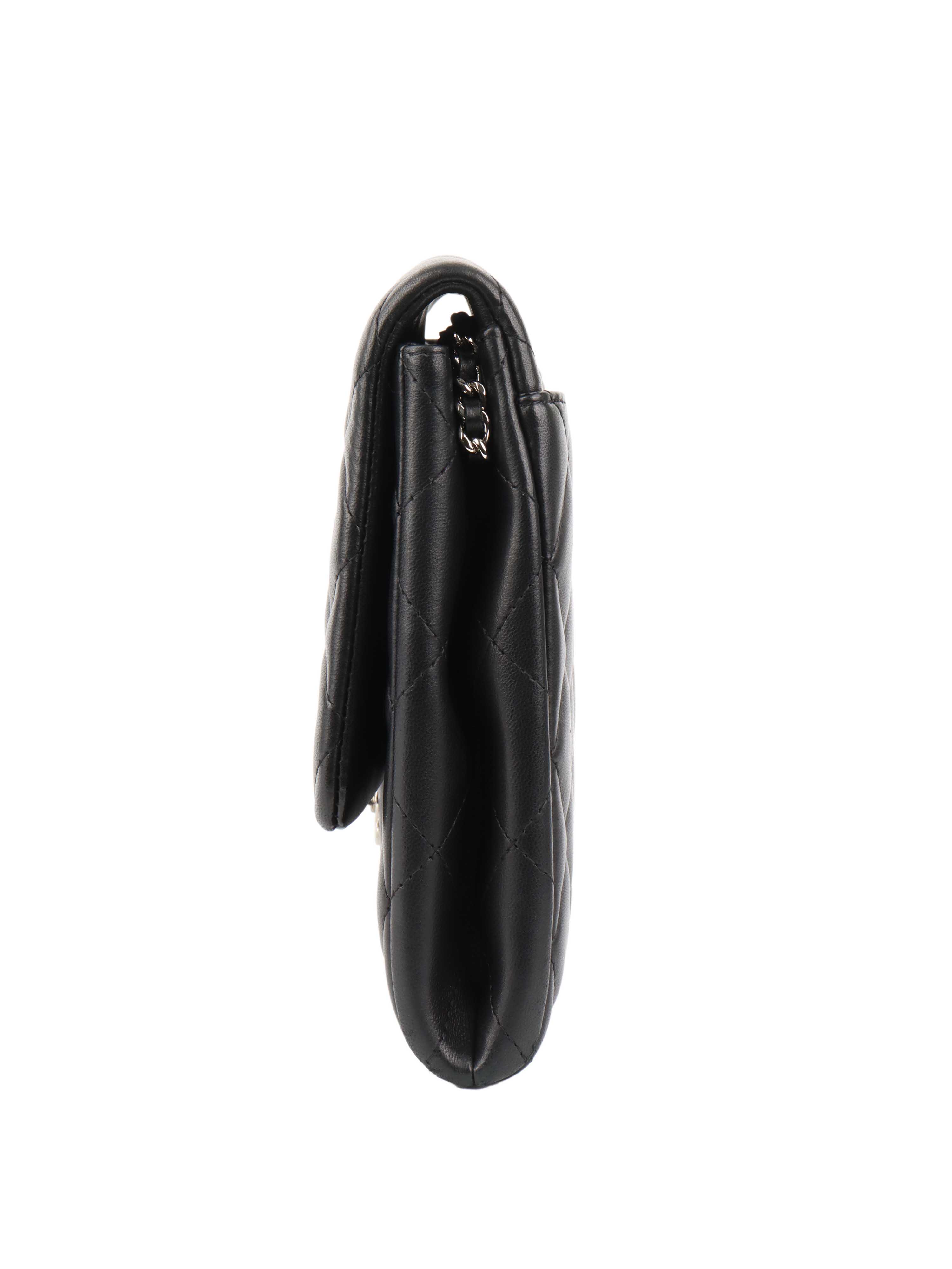 Chanel Black Lambskin Shoulder Clutch Bag for Women | Luxury Designer Handbag for Evening Parties, Weddings & Special Occasions