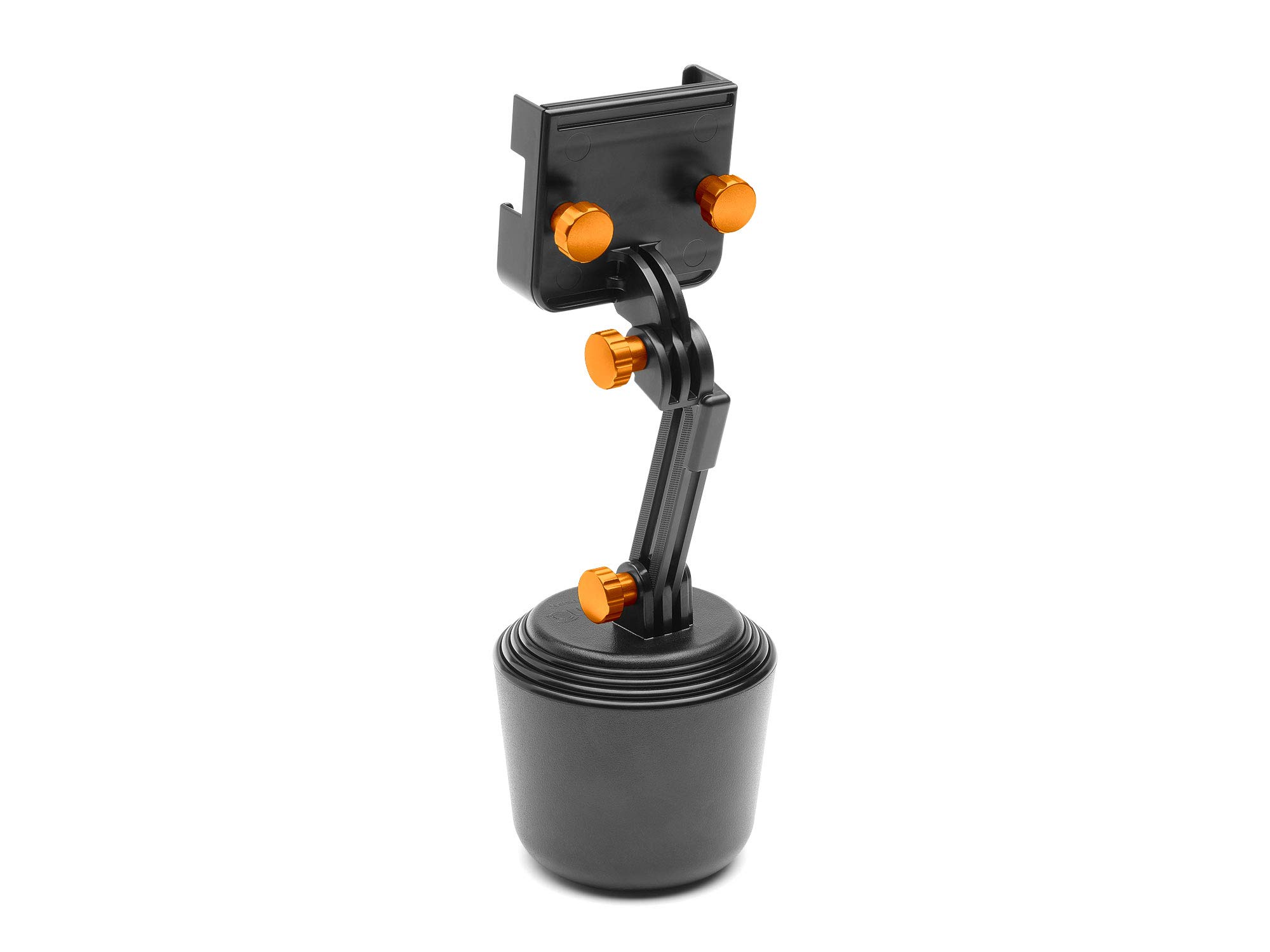 WeatherTech CupFone Two View with Extension - Universal Adjustable Cup Holder Phone Mount for Car & Truck | Compatible with iPhone & Smartphones | Durable Orange Metal Knobs | Perfect for Hands-Free Driving, GPS Navigation & Charging on the Go