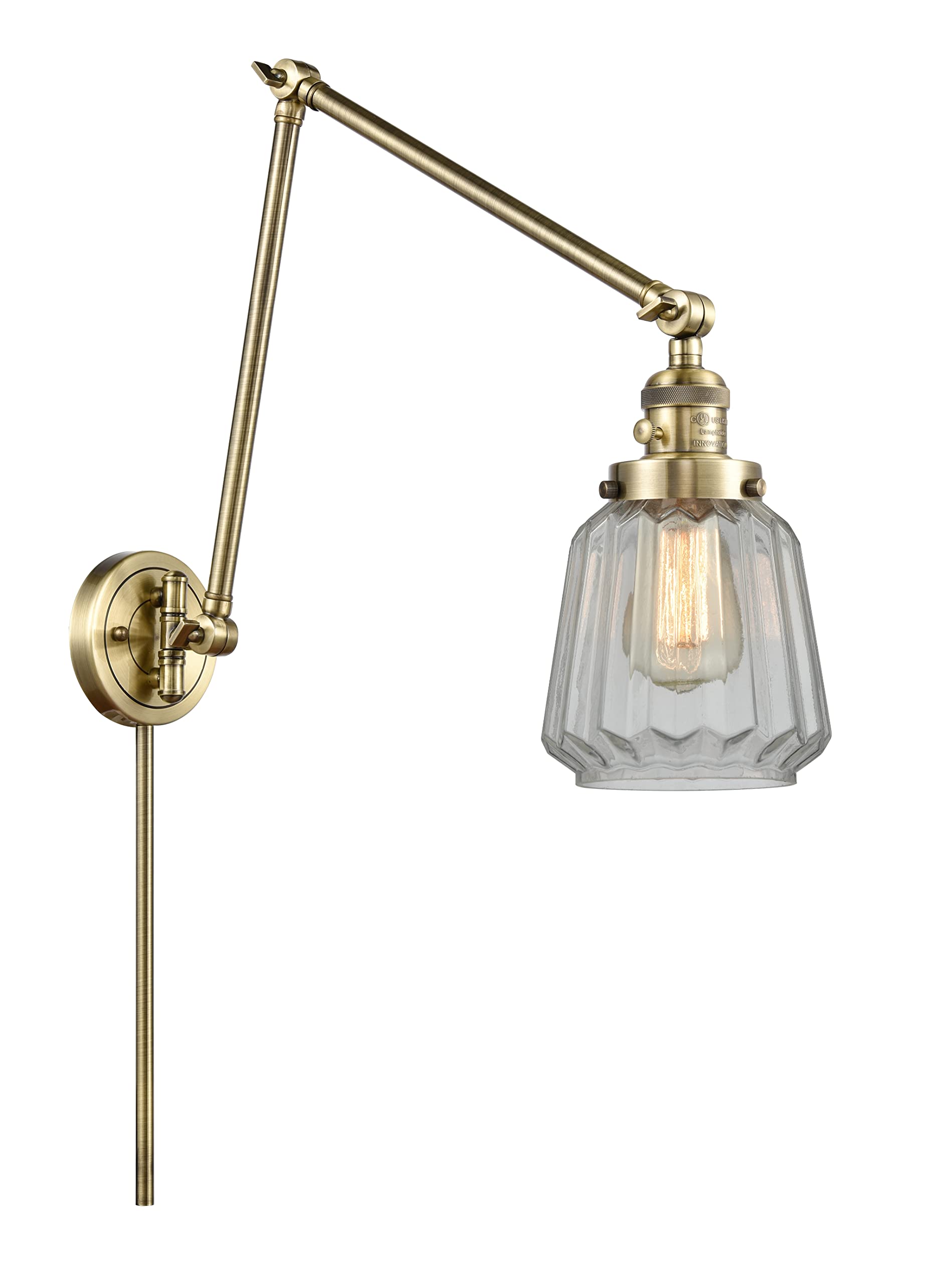 Franklin Restoration Collection LED Swing Arm Lamp - Adjustable Desk Light for Reading, Office, and Bedroom Use | Innovations 238-AB-G142-LED
