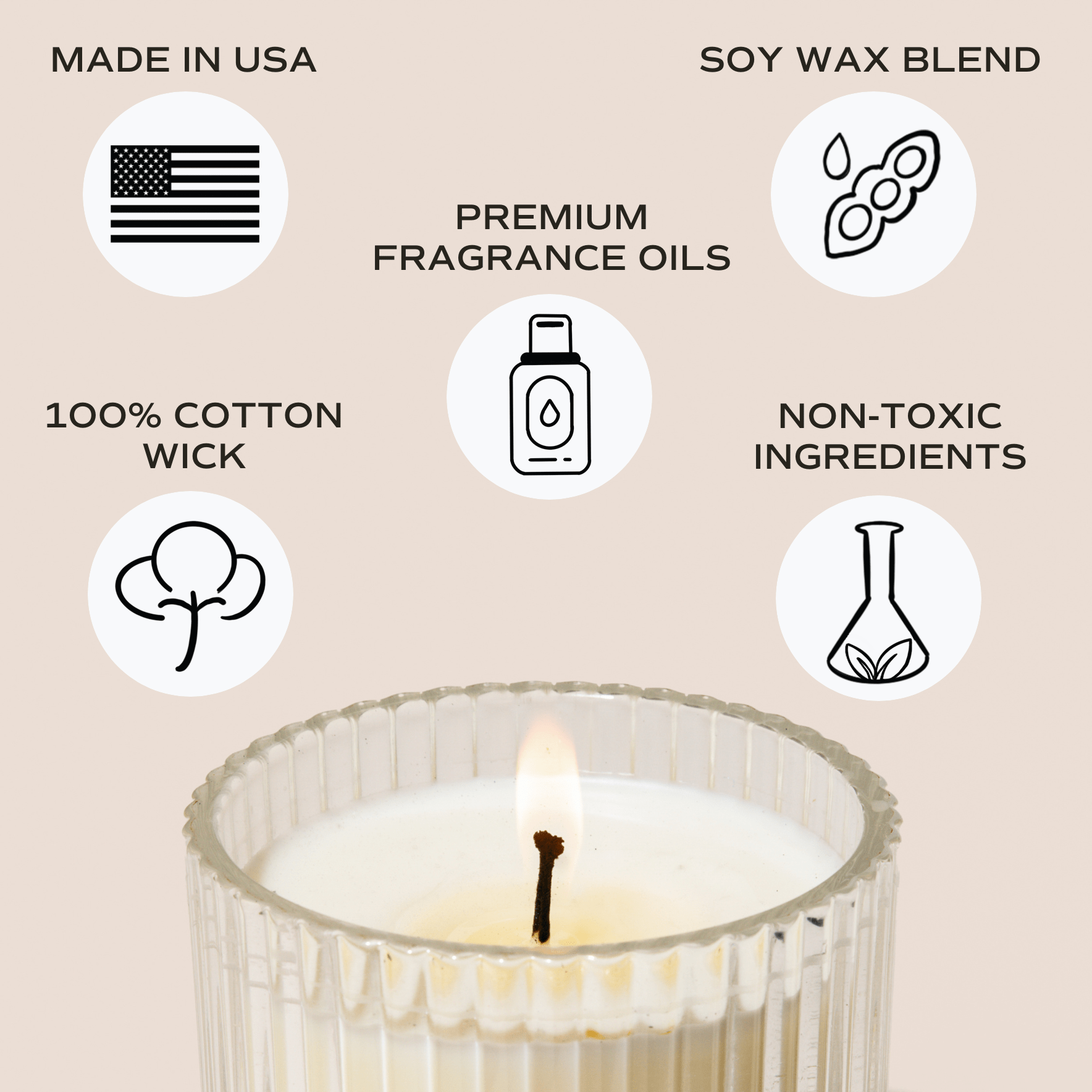 Romantic Fluted Soy Candle - Handmade Scented Candle for Home Decor, Wedding, Anniversary Gift & Relaxation | Perfect for Bedroom, Bathroom & Romantic Dinners