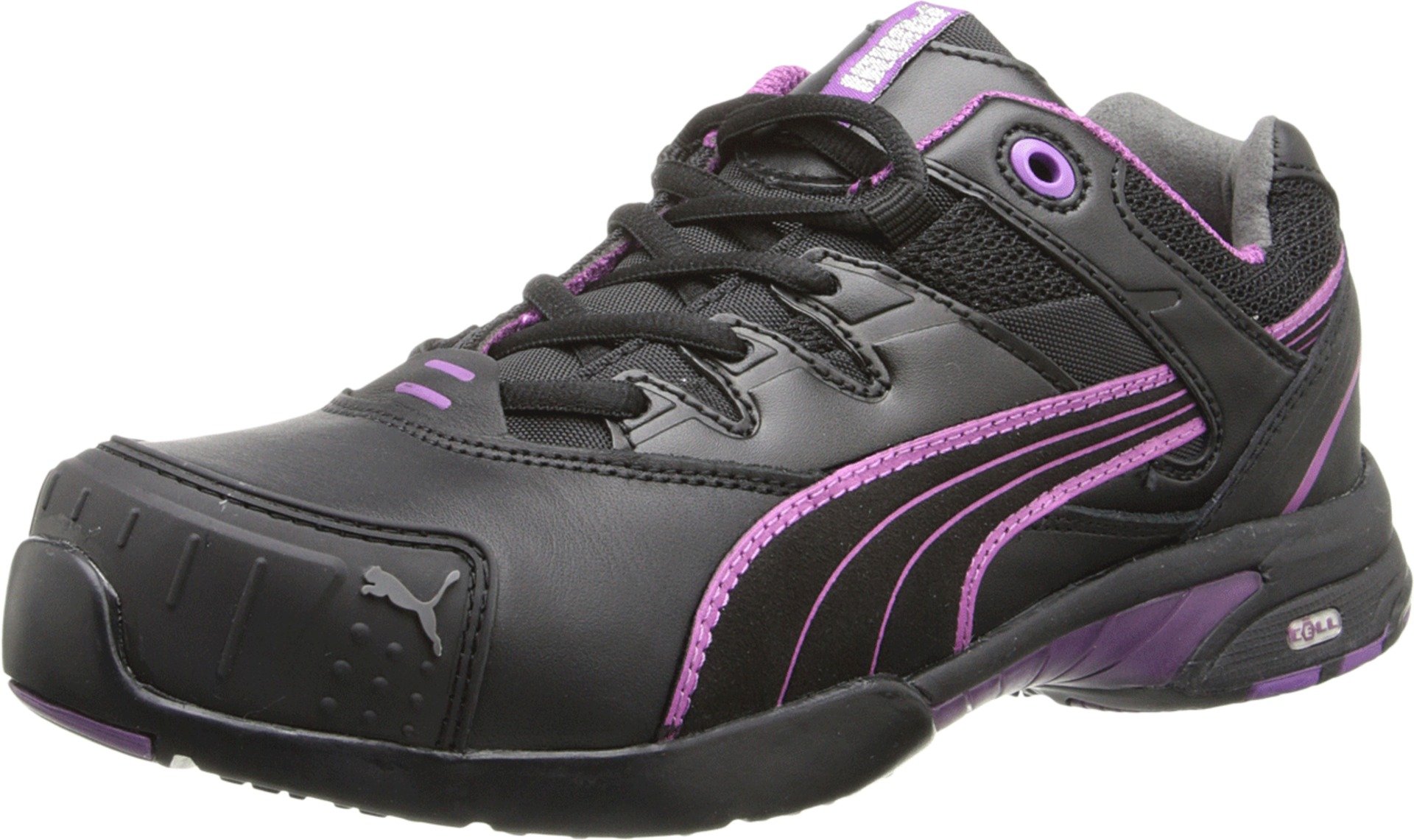 PUMA Women's Safety Leather Stepper Low SD Work Shoes - Slip Resistant Non-Slip Comfortable Walking Shoes for Nurses, Waitresses & Restaurant Workers (Perfect for Healthcare, Food Service & Hospitality Jobs)