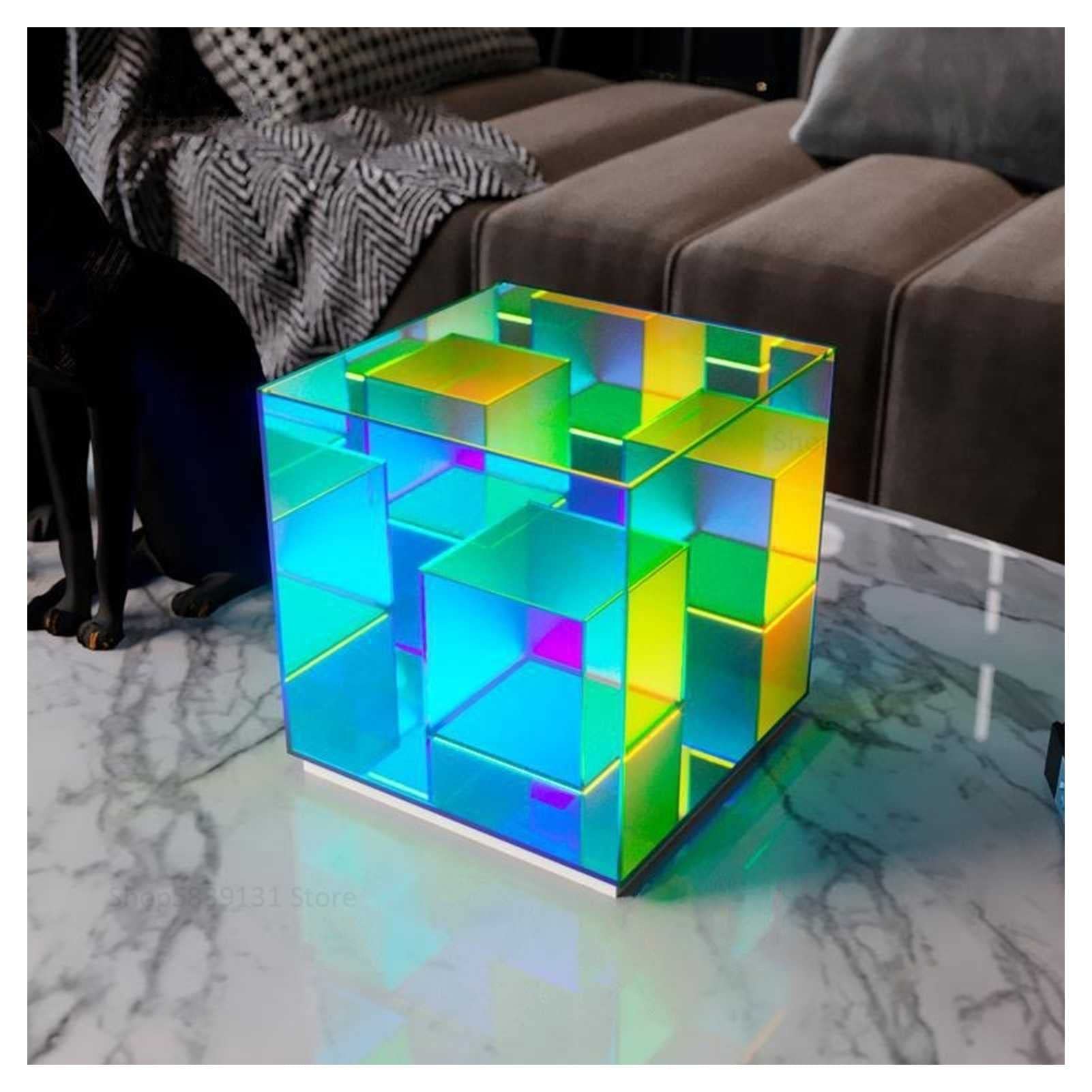 Bulaxxooo Infinity Mirror Table Lamp - Magic Cube Light Art Decor for Home & Office, Acrylic Decorative Night Light, Unique Desktop Decoration & Creative Gift Idea - Perfect for Bedroom, Living Room, or Meditation Space