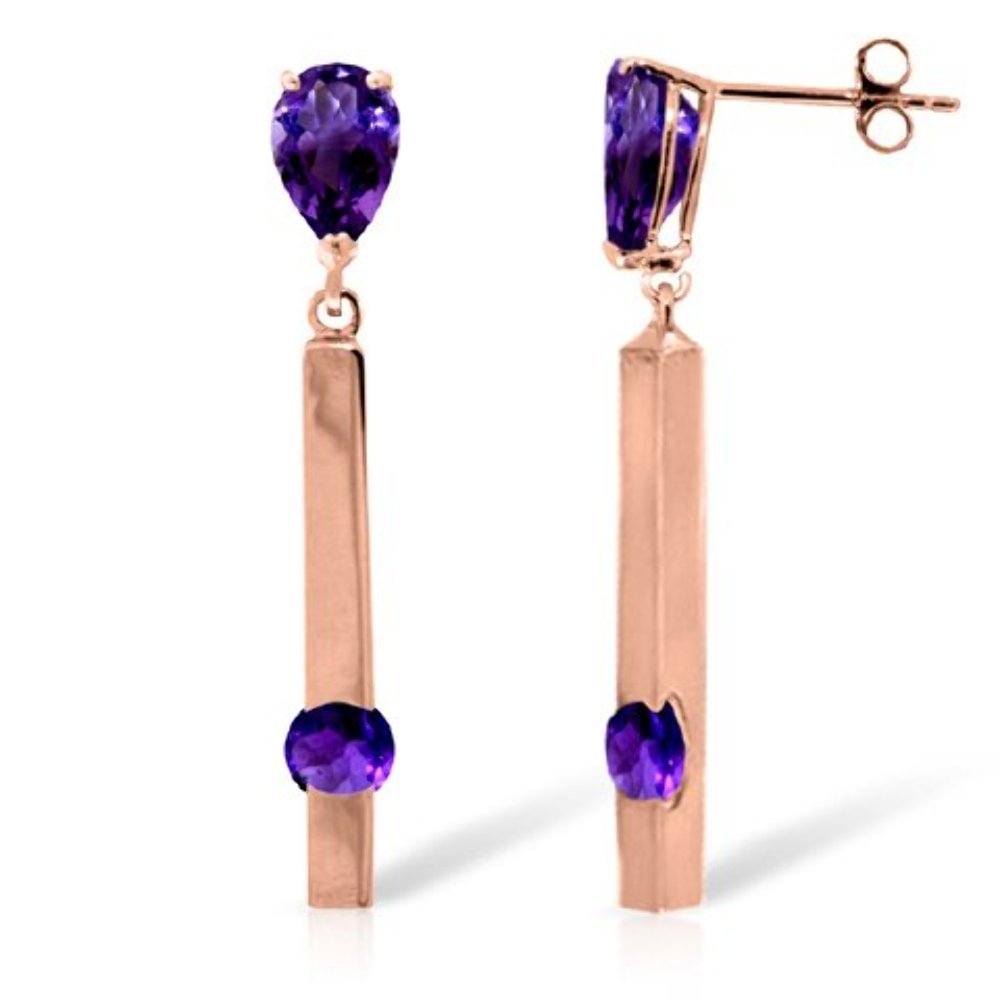 14K Rose Gold Blue Topaz Chandelier Earrings for Women - Elegant Dangling Jewelry for Parties, Weddings & Special Occasions