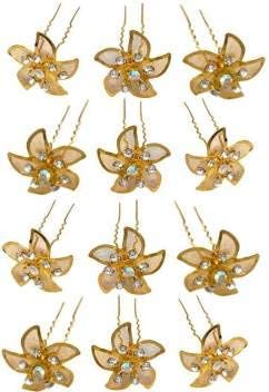12PCS Golden Juda Pins for Women - Elegant Hair Bun Pins for Bridal, Prom & Special Occasions - Secure Hair Accessories for Women & Girls - Perfect for Weddings, Parties & Everyday Hairstyles