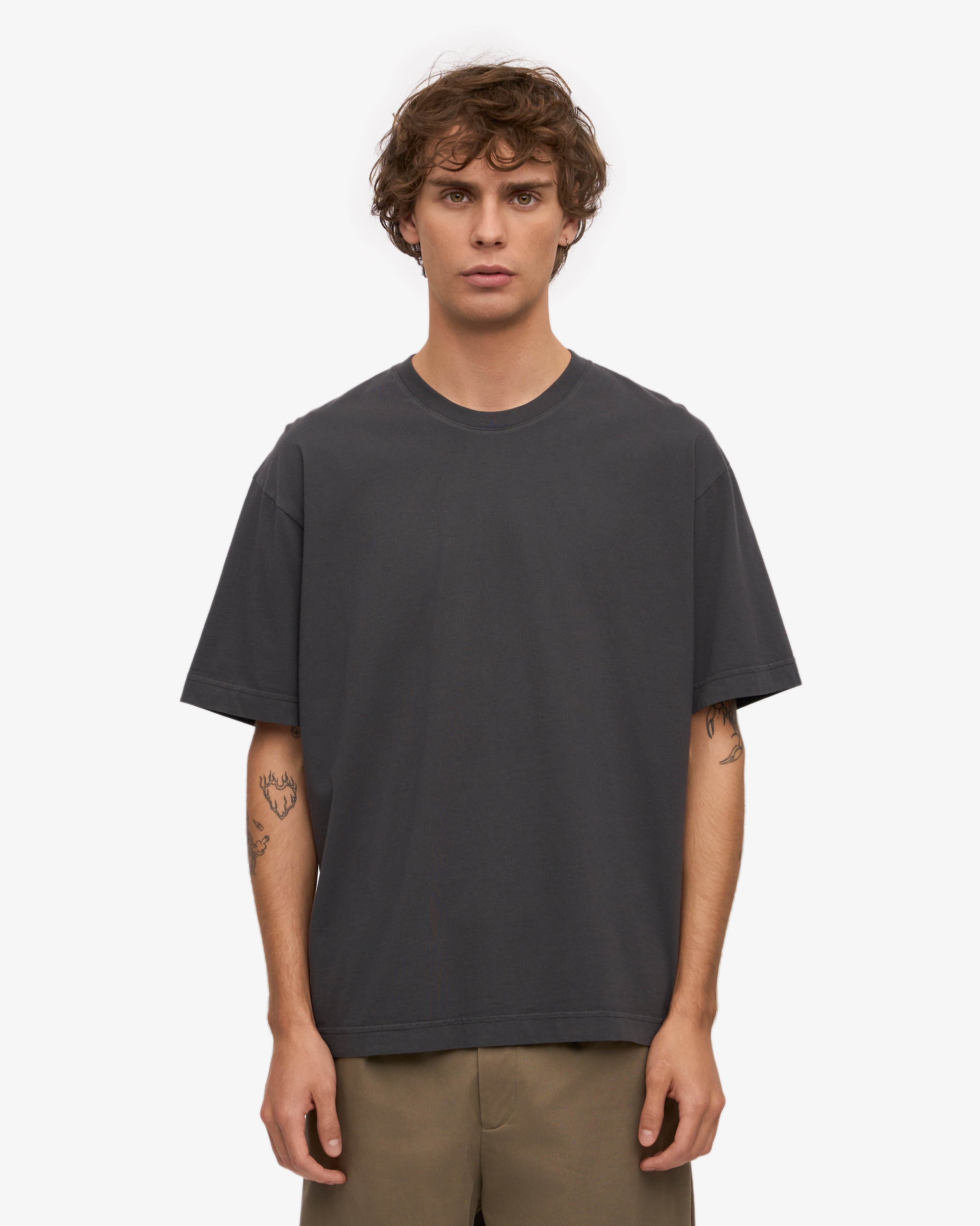 Oversized Organic Cotton T-Shirt for Women - Soft Lava Grey Color | Casual Wear, Lounge, Street Style, Eco-Friendly Fashion