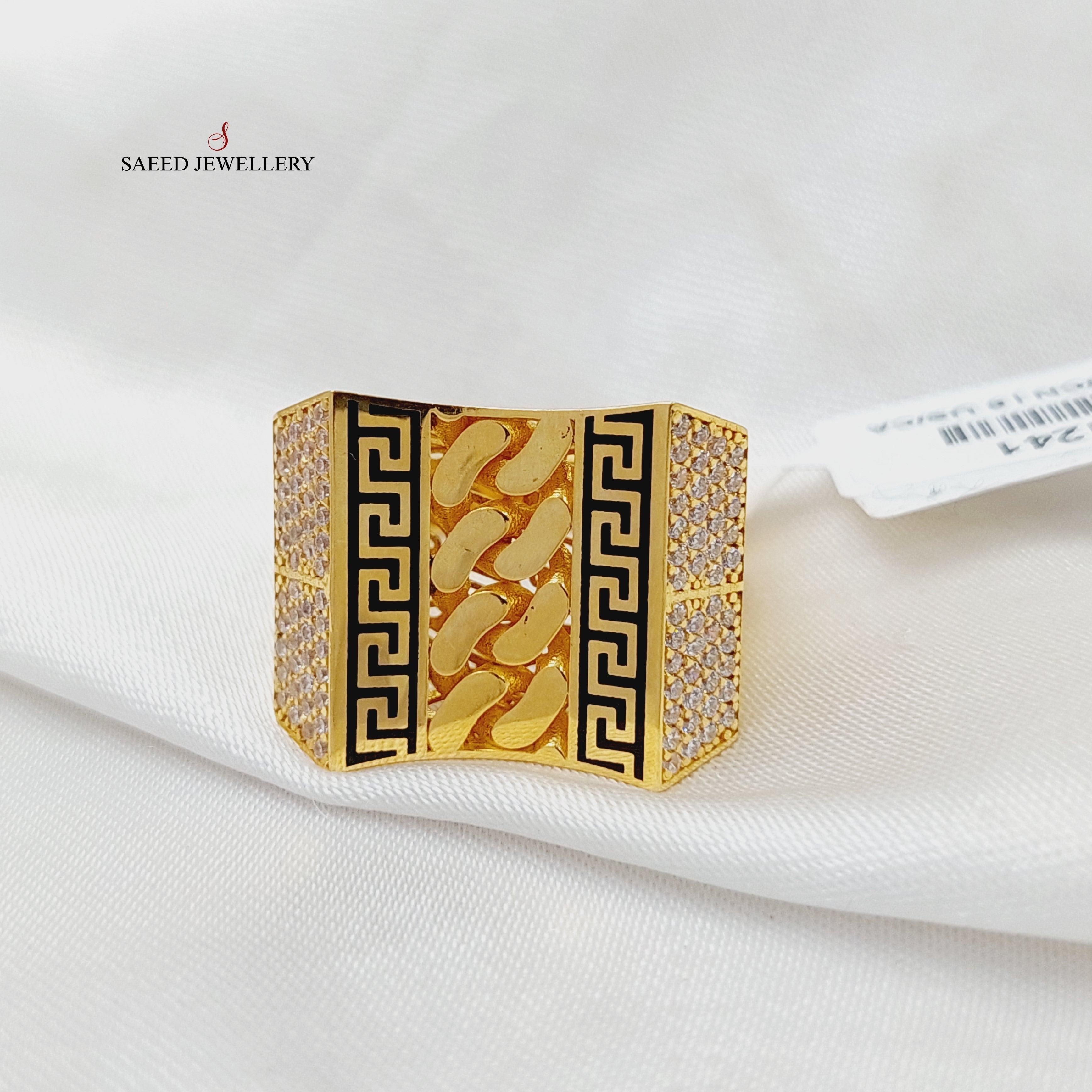 Luxury Enamel & Zircon Studded Ring for Women - Elegant Fashion Jewelry for Parties, Weddings & Special Occasions