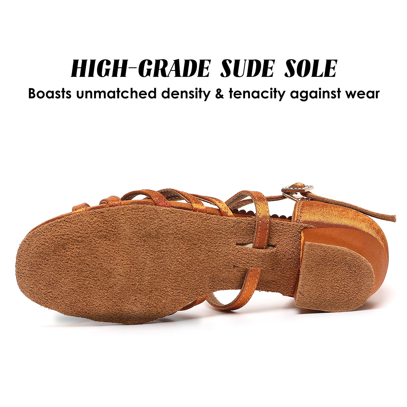 Latin Dance Shoes for Girls - Low Heel Ballroom Salsa Tango Shoes for Performance & Practice - Toddler/Little Kid/Big Kid Sizes - White, Black, Tan - Perfect for Dance Classes, Recitals & Competitions