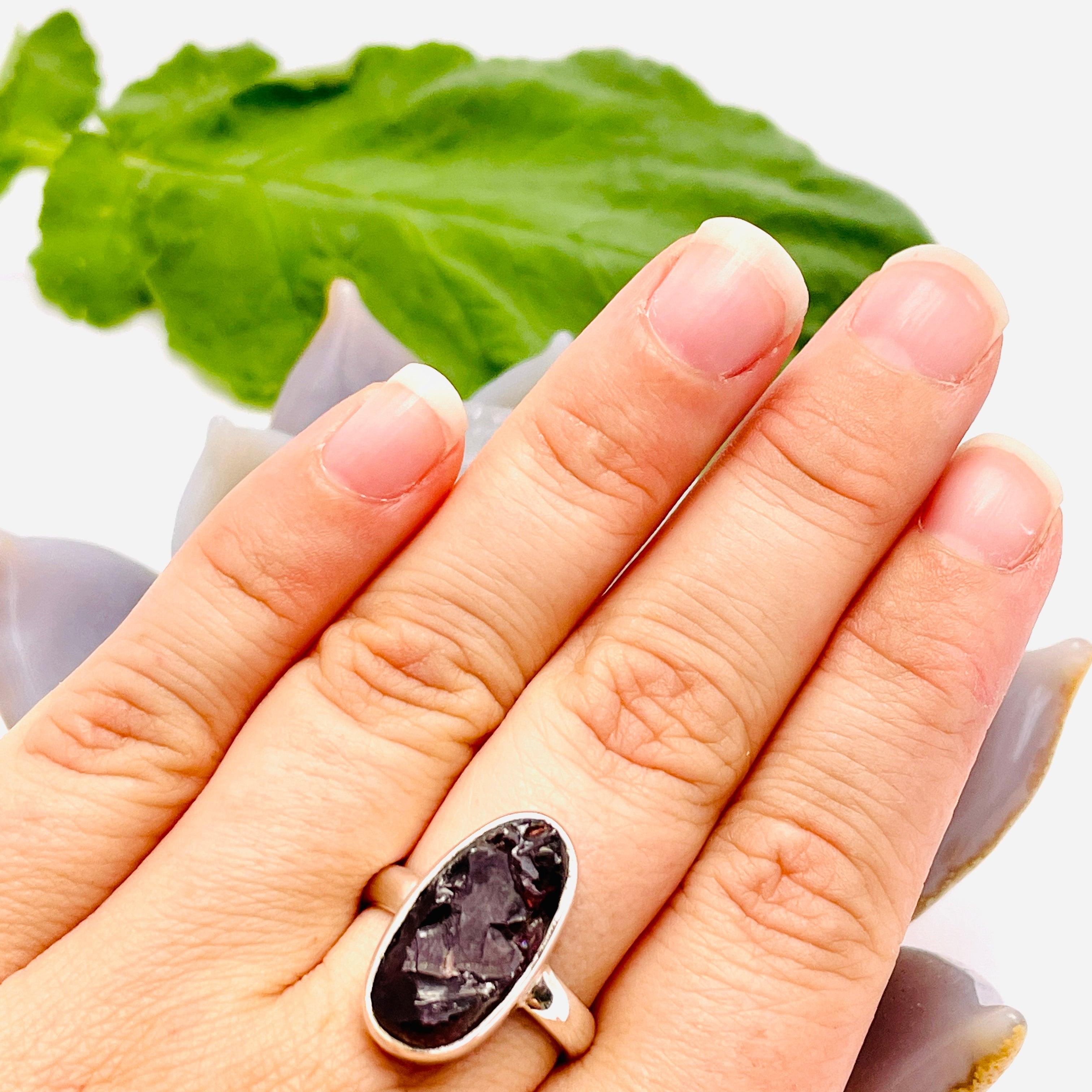 Natural Garnet Raw Stone Ring Size 8 - Handmade Bohemian Jewelry for Women, Gift for Her - Perfect for Boho Fashion, Wedding & Special Occasions