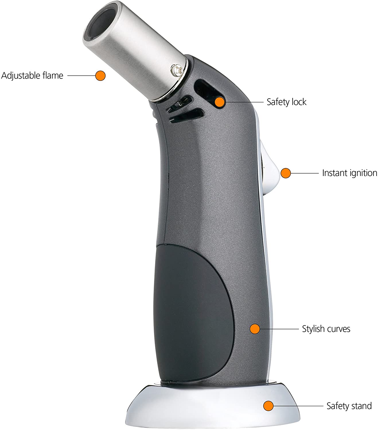 Premium MasterClass Deluxe Culinary Blowtorch - Professional Kitchen Torch for Crème Brûlée, Desserts & Cooking - Perfect for Home Chefs & Baking Enthusiasts