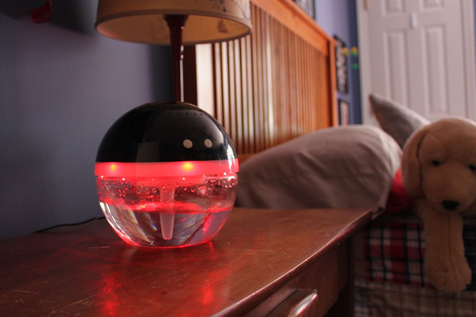 Magic Ball Essential Oil Diffuser - LED Light Up Air Freshener & Aromatherapy Diffuser with 2x 30ml Orange Peel & Cinnamon Oils - Black | Perfect for Bedroom, Office, Yoga Studio & Spa Relaxation