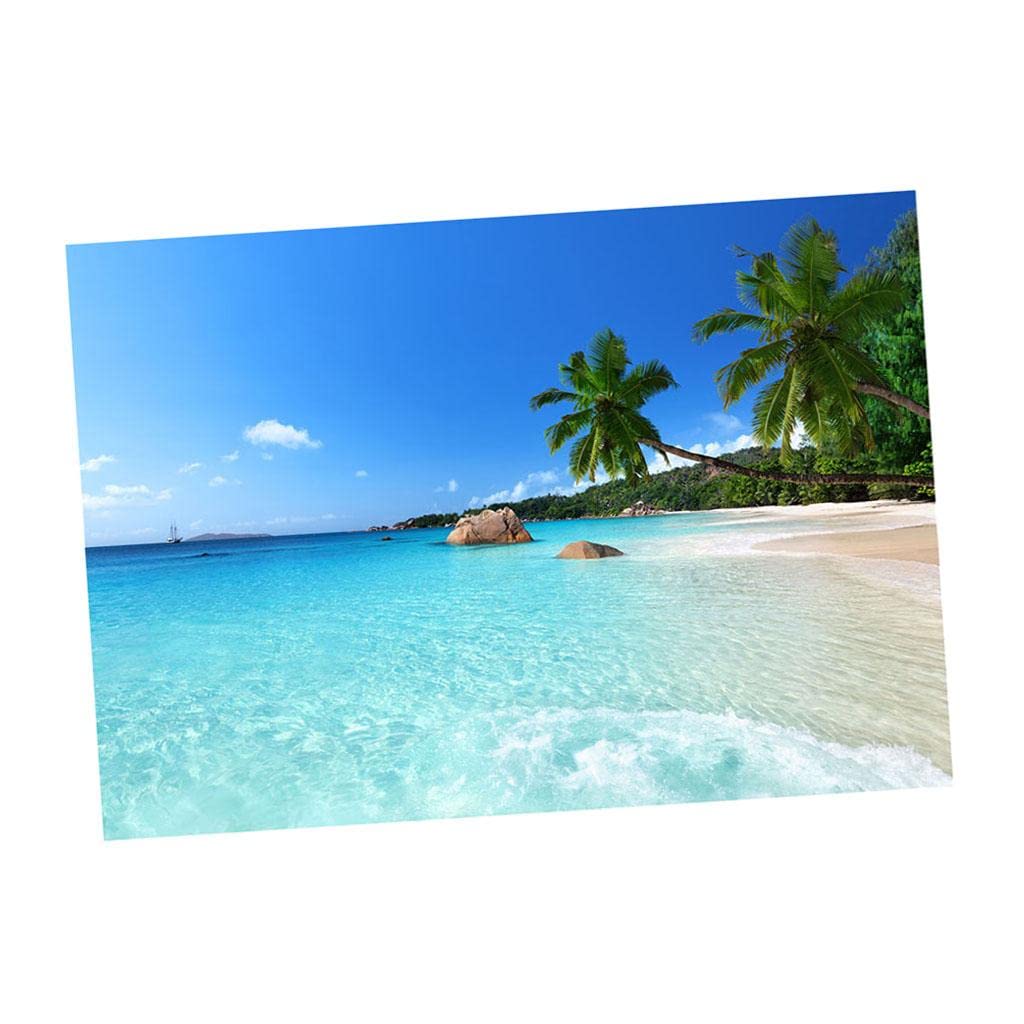 Flameer Aquarium Background Poster - Sandbeach 61x30cm for Fish Tank Decoration