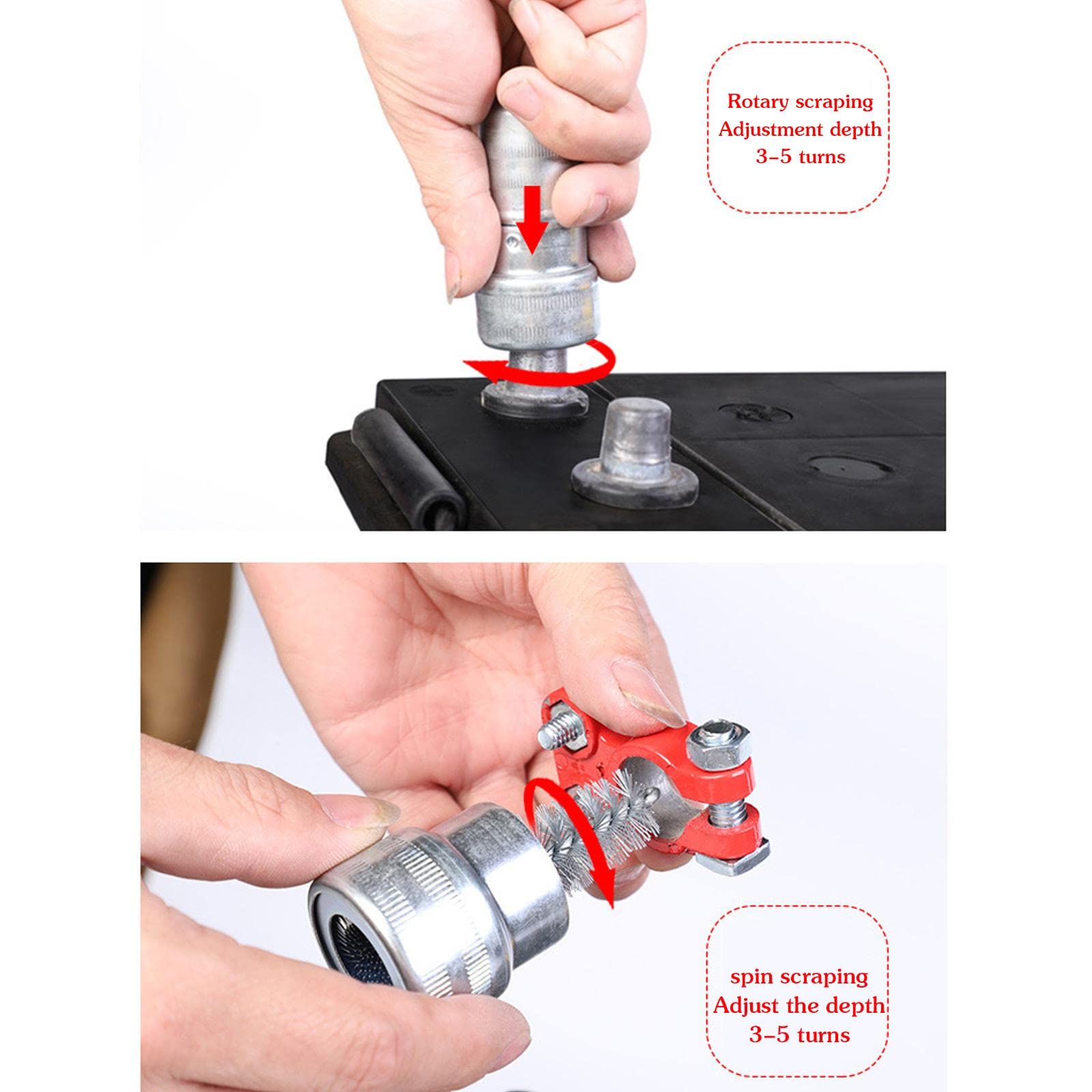 CHAHU Car Battery Terminal Cleaner Brush - Heavy Duty Battery Post & Terminal Cleaning Tool for Auto Detailing - Perfect for Car Maintenance, Truck & RV Battery Cleaning