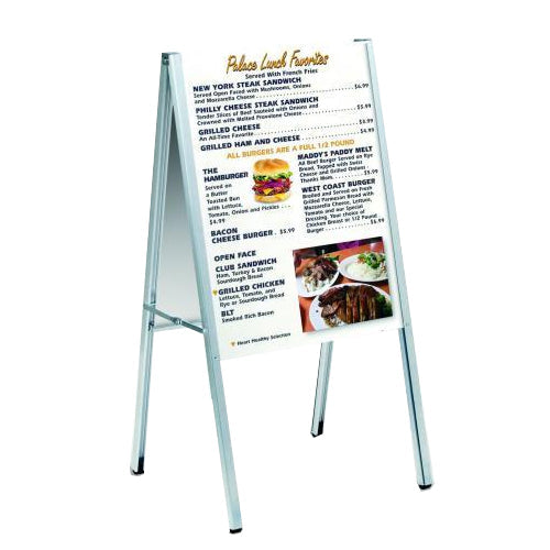 24x36 A-Frame Collapsible Sign Holder - Double-Sided Sidewalk Advertising Board for Stores, Restaurants & Events - Indoor/Outdoor Use