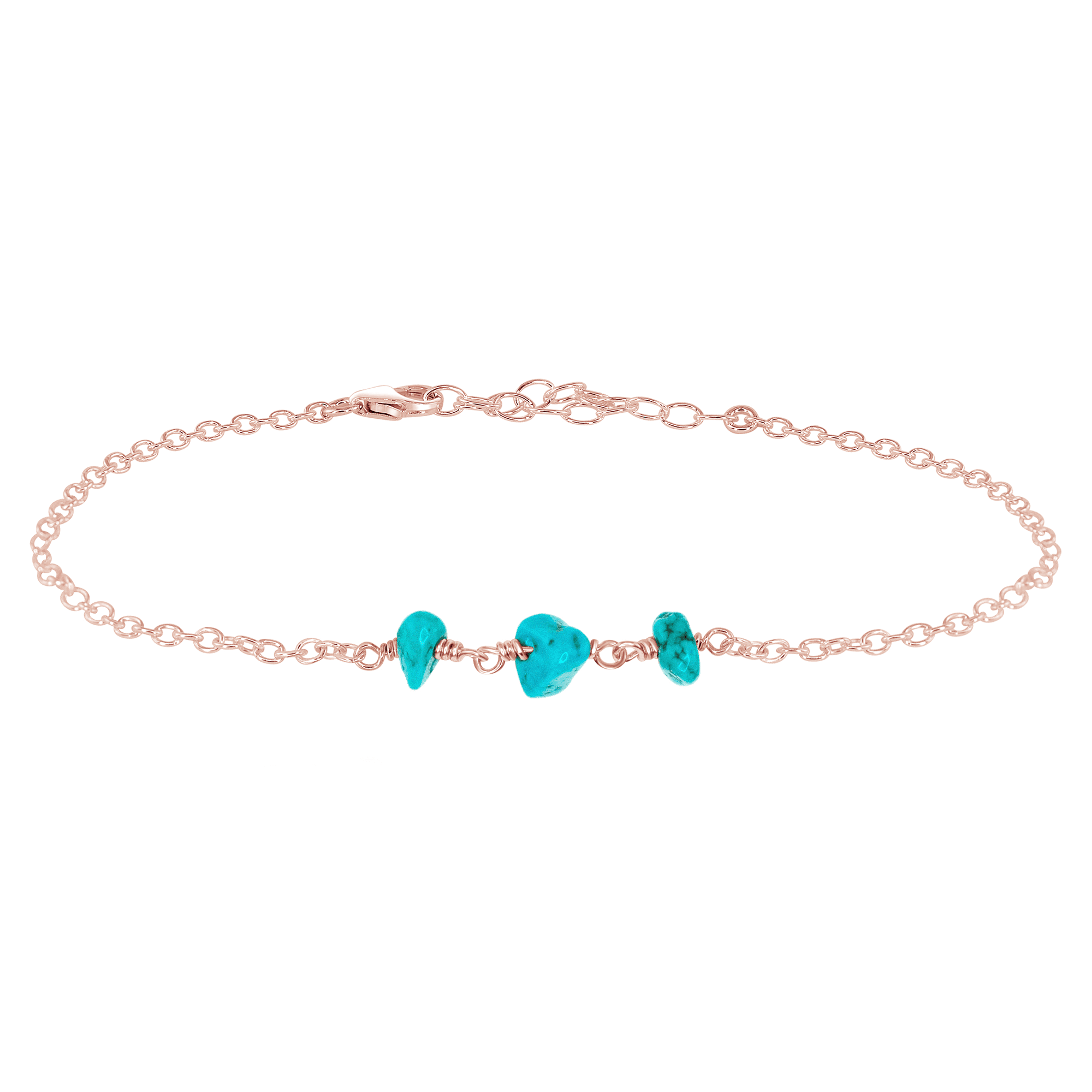 Turquoise Beaded Chain Anklet for Women - Bohemian Style Adjustable Ankle Bracelet - Perfect for Beach, Summer & Festival Outfits