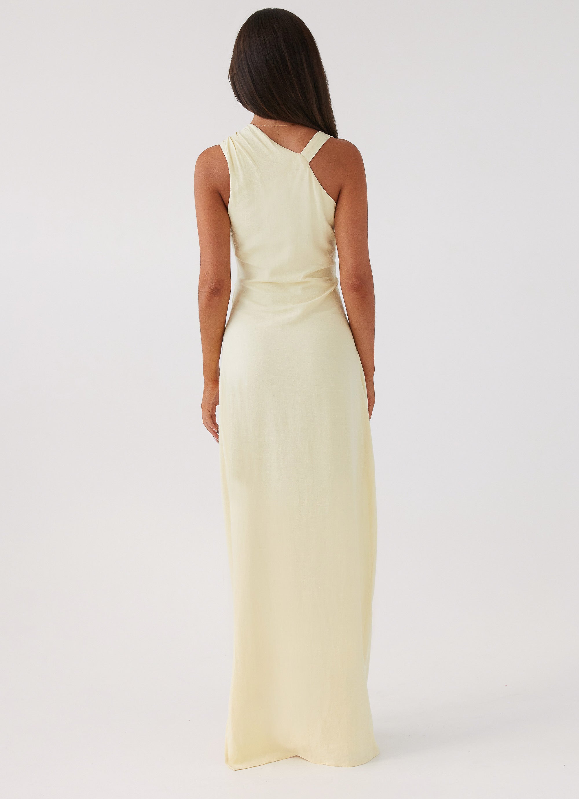 Daffodil Charm Linen Maxi Dress - Sunflower Yellow Flowy Summer Dress for Women | Beach Wedding, Vacation, Boho Chic Outfit