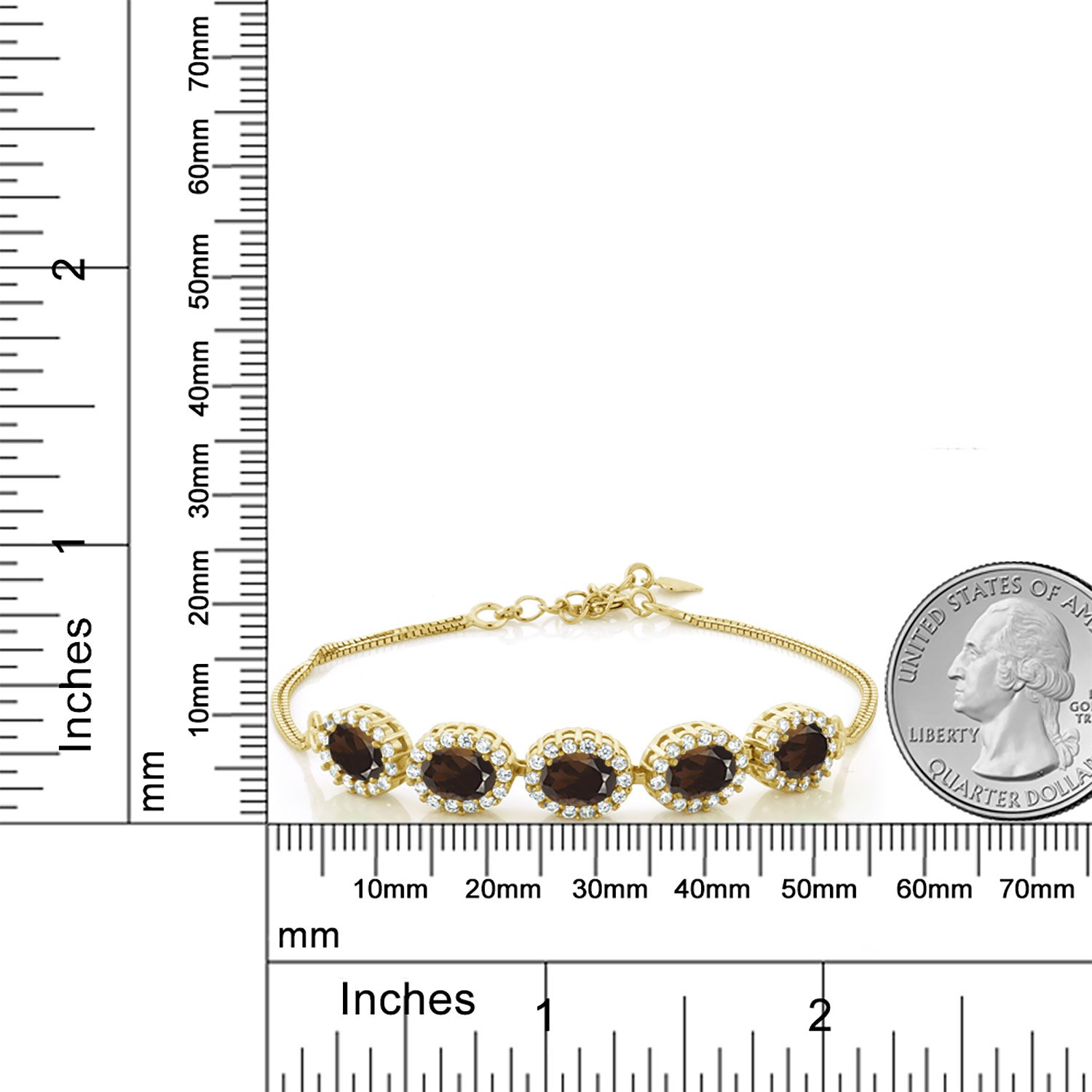 7X5MM Oval Cut Gemstone Birthstone Tennis Bracelet for Women - 18K Yellow Gold Plated Sterling Silver | 7 Inch with 1.5 Inch Extender | Fine Jewelry Gift for Mom, Wife, Her | Perfect for Birthdays, Anniversaries & Special Occasions