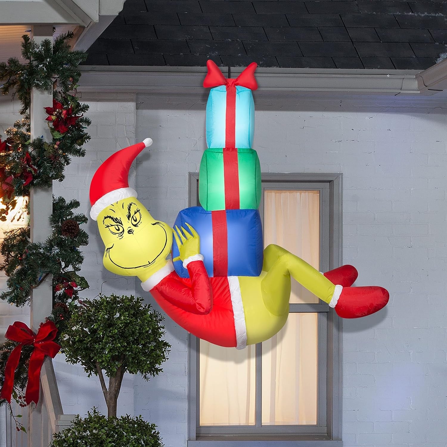 4' The Grinch Hanging Airblown® Christmas Inflatable Yard Decoration - Outdoor Holiday Decor for Lawn, Garden, and Party Decorations