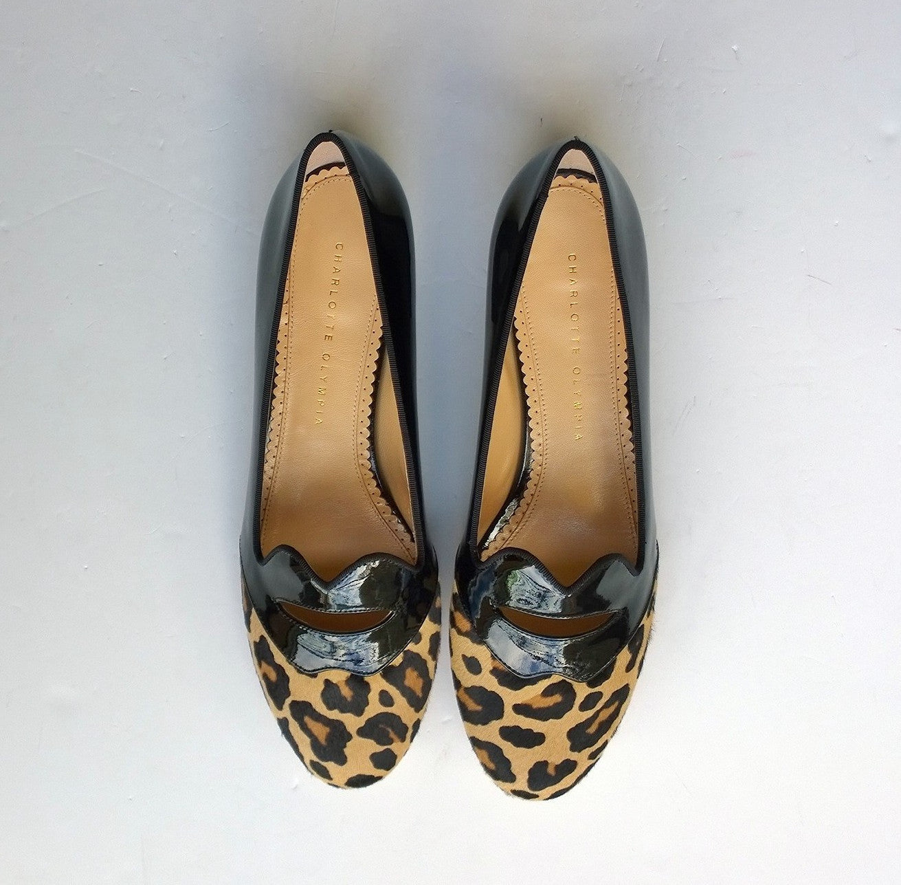 Charlotte Olympia Bisoux Patent Leather & Pony Hair Flats - Women's Fashion Ballet Shoes for Work, Party & Everyday Wear