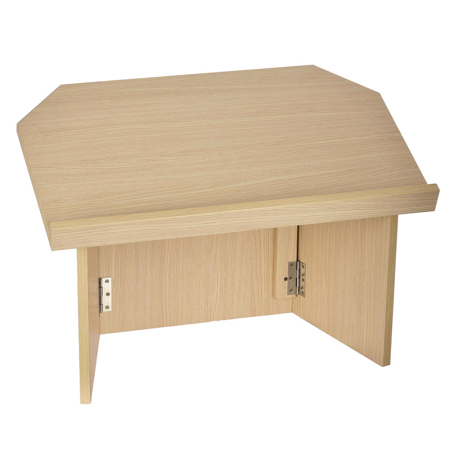 AdirOffice Foldable Tabletop Podium Lectern Speaker Stand - 27 x 16 x 19 Inches, Medium Oak Finish - Perfect for Presentations, Lectures, and Public Speaking Events