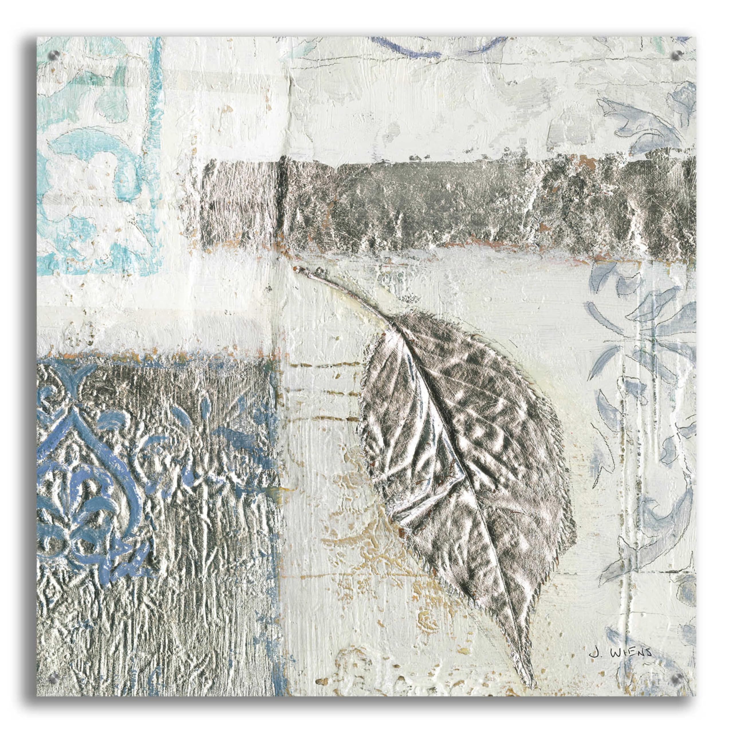 Gracefully Blue IV Acrylic Glass Wall Art by James Wiens - 36x36 Inches Modern Abstract Painting for Living Room, Bedroom & Office Decor