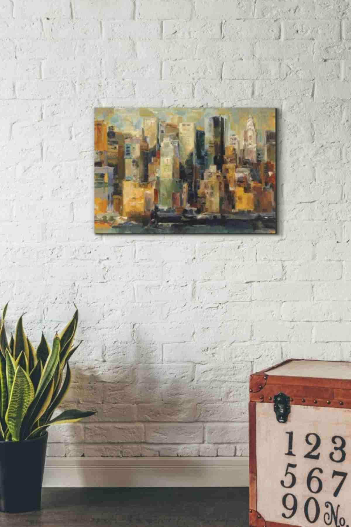 New York New York by Marilyn Hageman - 26x18 Inch Canvas Wall Art Print - Modern Cityscape Painting for Living Room, Office & Home Decor
