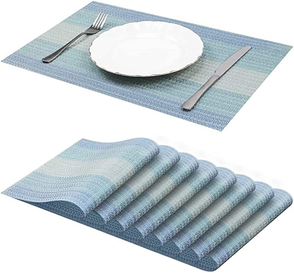 Washable Non-Slip Heat Resistant Placemats Set - 6 Pack Dining Table Mats for Kitchen, Cup Coasters & Wine Pads - Waterproof & Stylish Home Decor for Everyday Meals, Dinner Parties & Entertaining