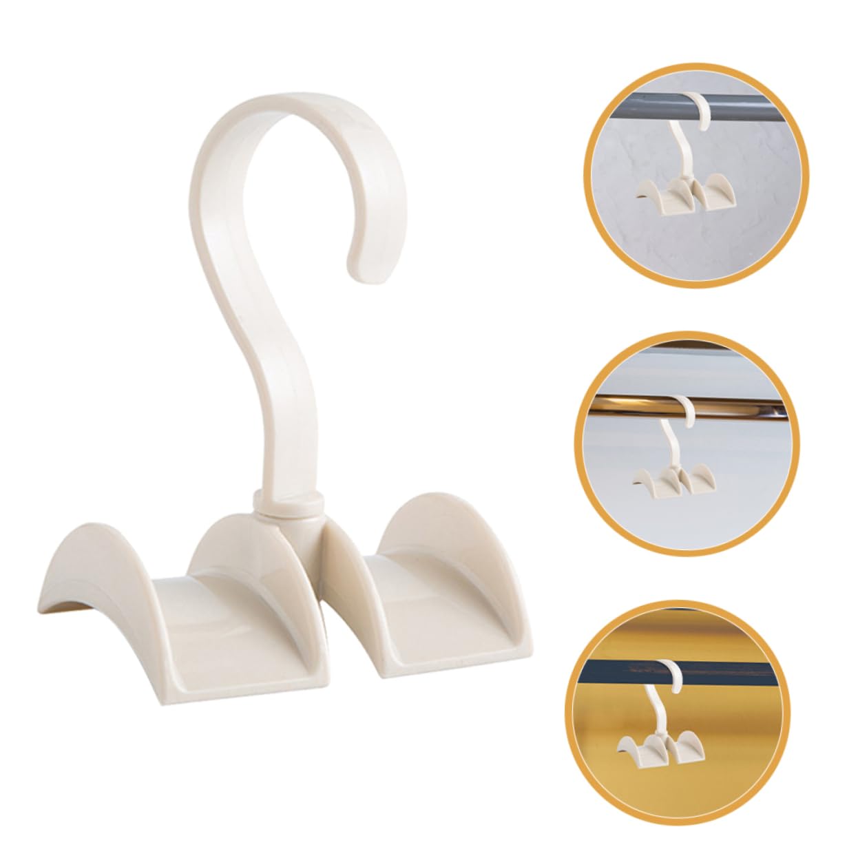 Cabilock Rotating Handbag Hanger - 360° Swivel Closet Organizer for Purses, Belts, Scarves & Shoes | Space-Saving Clothes Hanging Rack (Beige) | Perfect for Bedroom, Closet & Dorm Organization