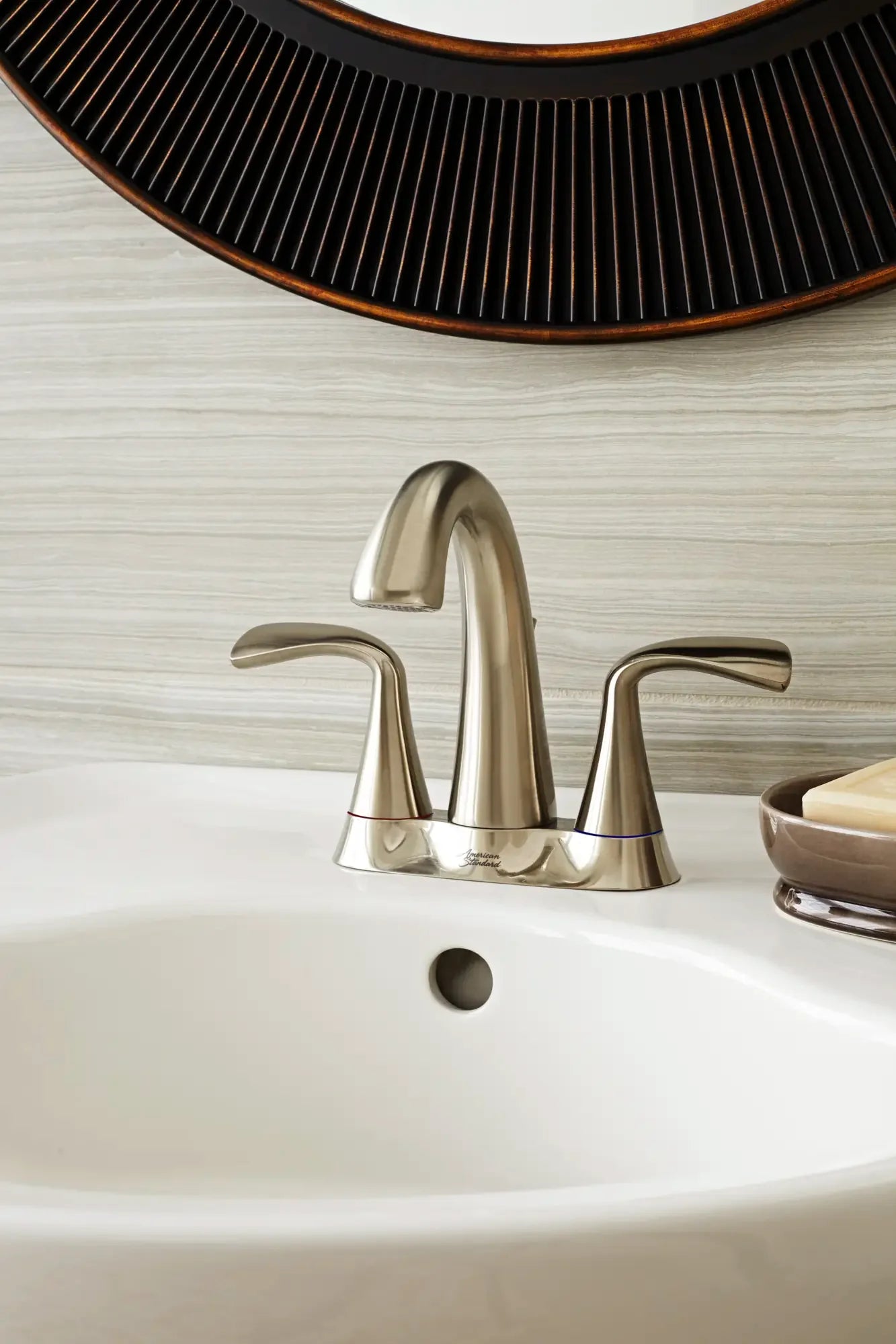 Fluent® 4 Inch Centerset 2 Handle Bathroom Faucet - 1.2 GPM/4.5 LPM Water-Saving Design with Lever Handles - Perfect for Bathroom Sink Vanity and Powder Room Installation
