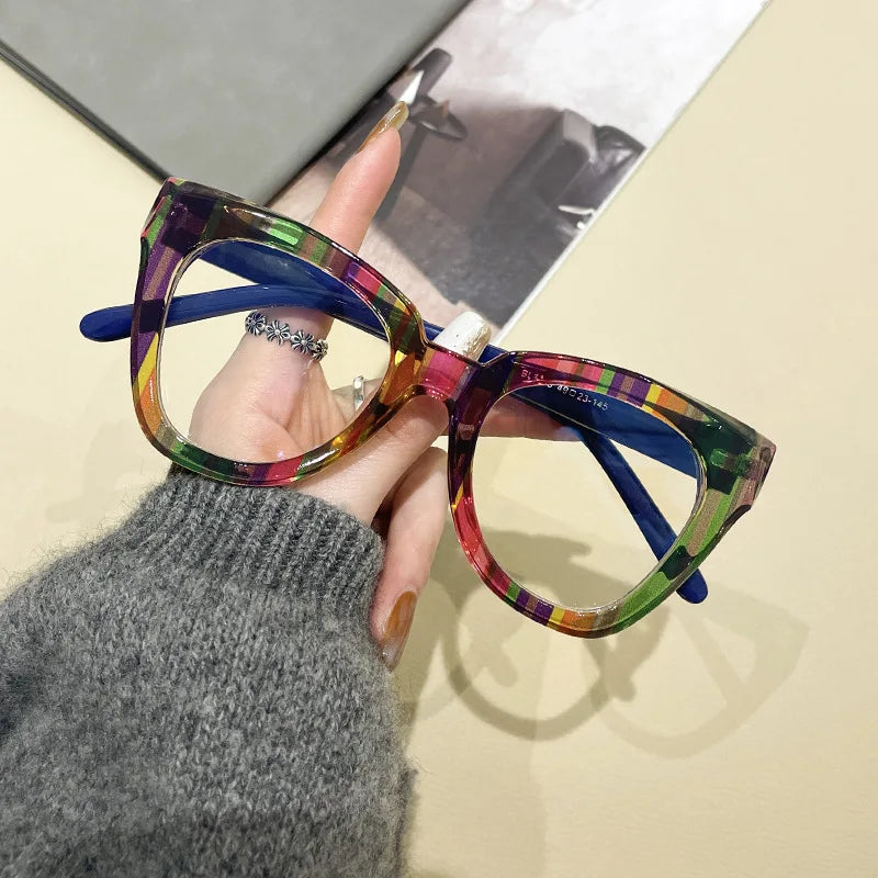 CCspace Women's Full Rim Square Cat Eye Plastic Eyeglasses Frame 57425 - Stylish Retro Eyewear for Work, Reading & Fashion Accessories