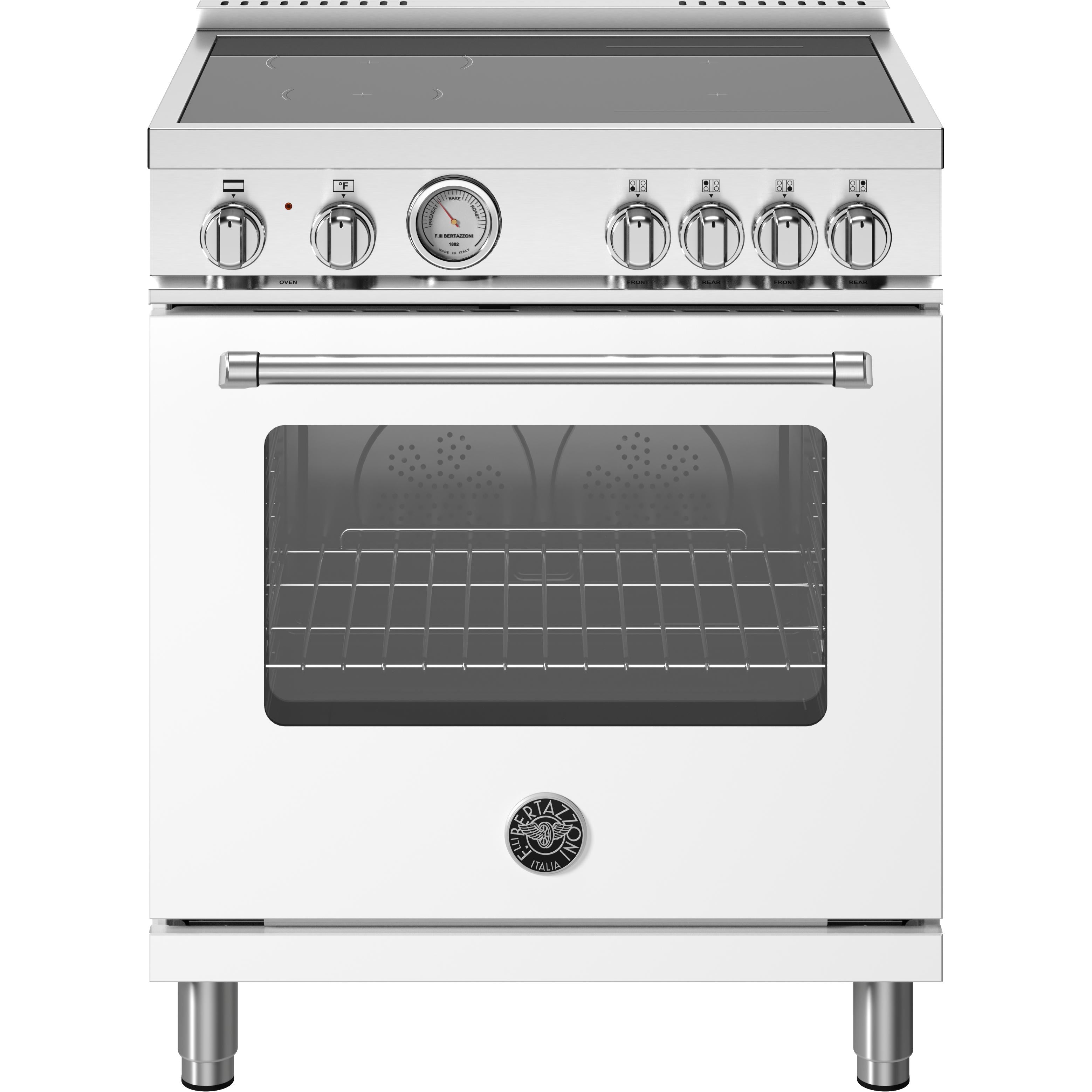Bertazzoni 30 Inch Freestanding Induction Range MAS304INMBIV - Professional Italian Kitchen Appliance for Home Chefs | Perfect for Modern Kitchens & Gourmet Cooking