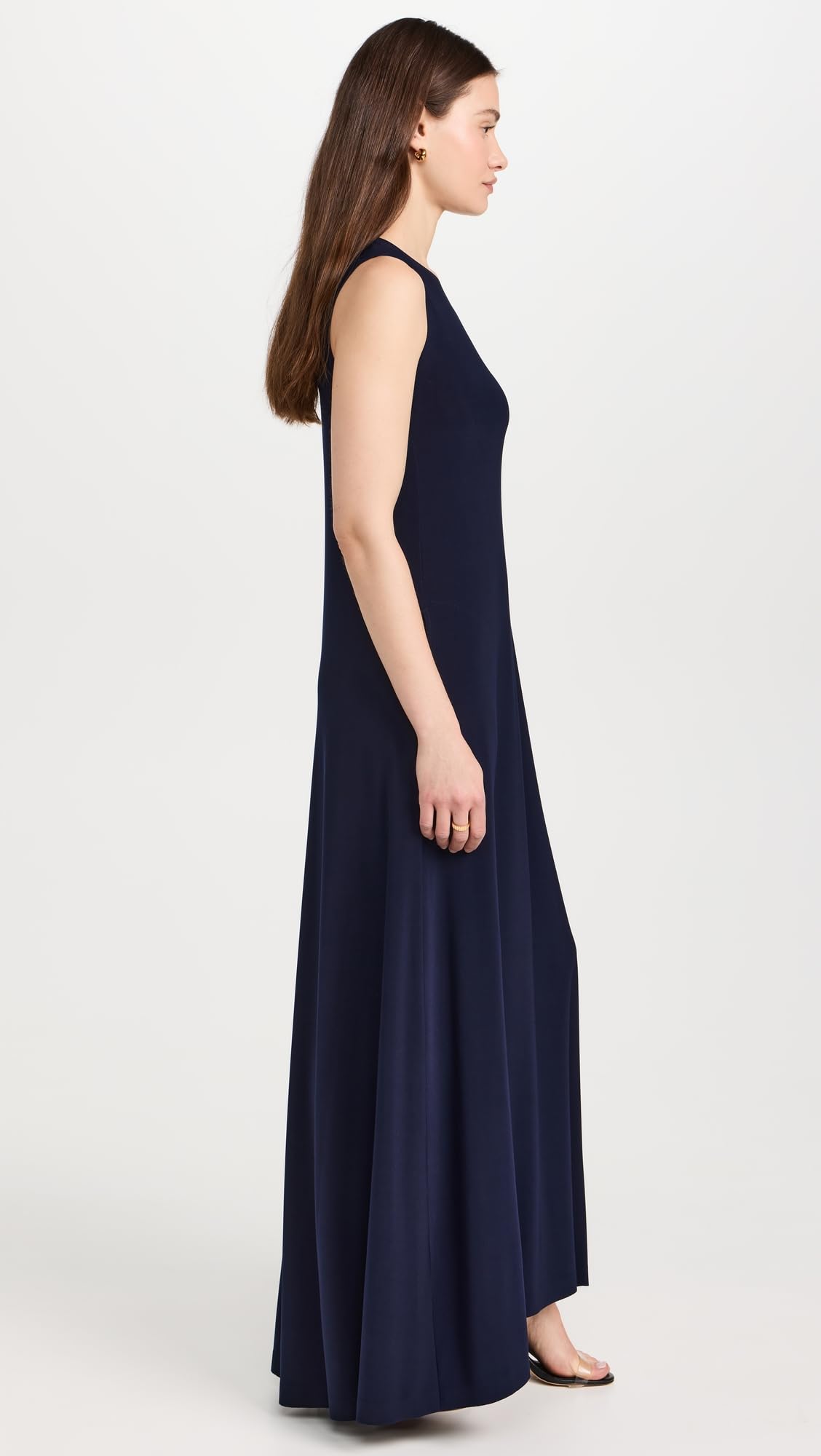 Norma Kamali Women's Sleeveless Swing Maxi Dress - Flowy Summer Beach Dress for Vacation, Wedding Guest & Casual Outings