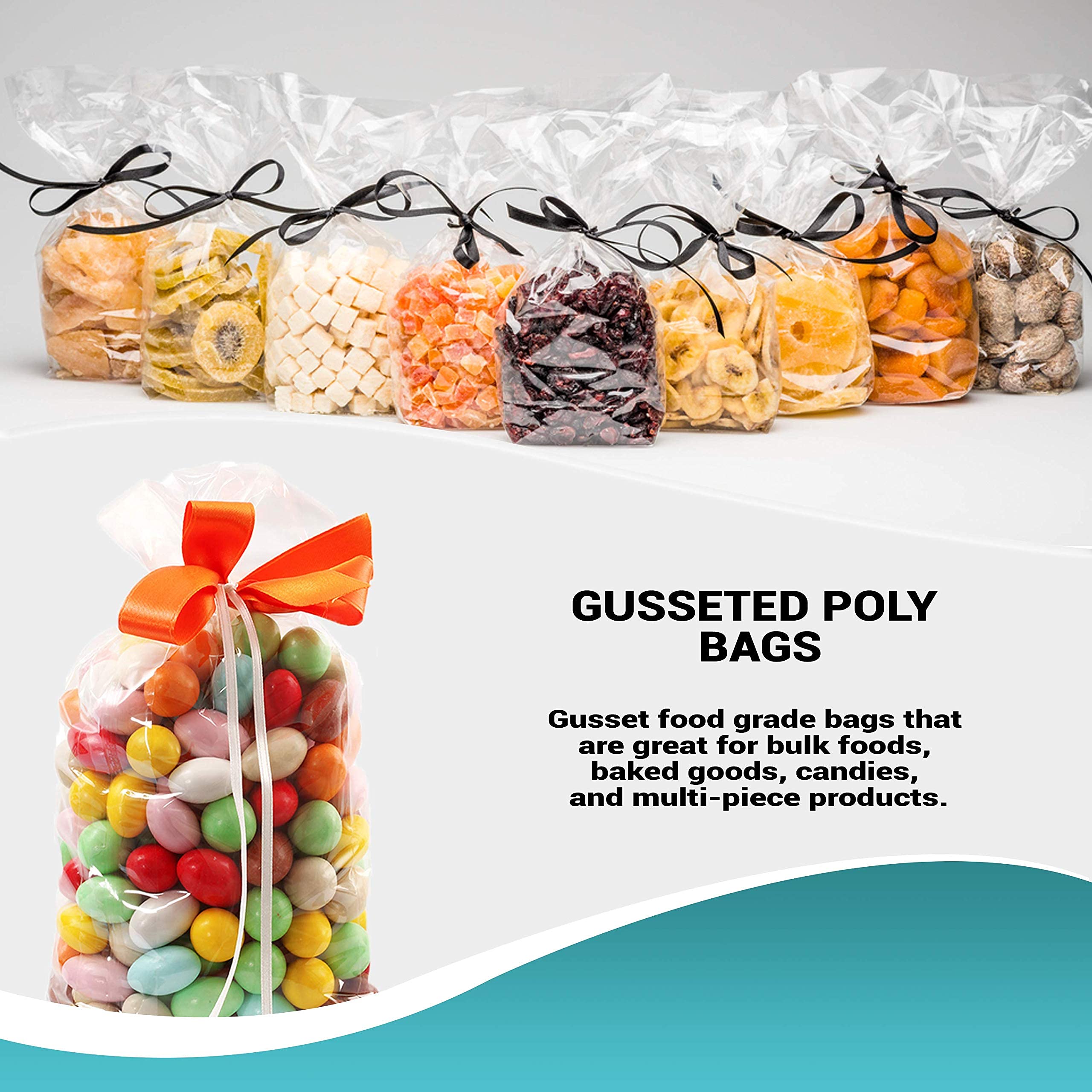 APQ 250 Pack Clear Polyethylene Gusseted Bags 12x8x30 Inches - 3 Mil Thickness Expandable Side Gusset Bags for Industrial, Food Service & Healthcare - Perfect for Packaging, Storage & Shipping Needs