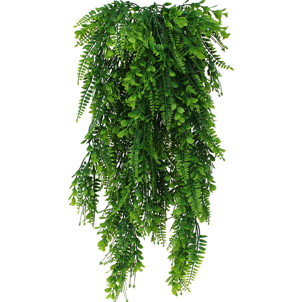 DXLing 2 Pack 80cm Artificial Fern Plants - Fake Boston Ivy Garland Hanging Vines, Persian Rattan Faux Greenery for Home Decor, Wall, Wedding & Party Decoration - Perfect for Indoor & Outdoor Use