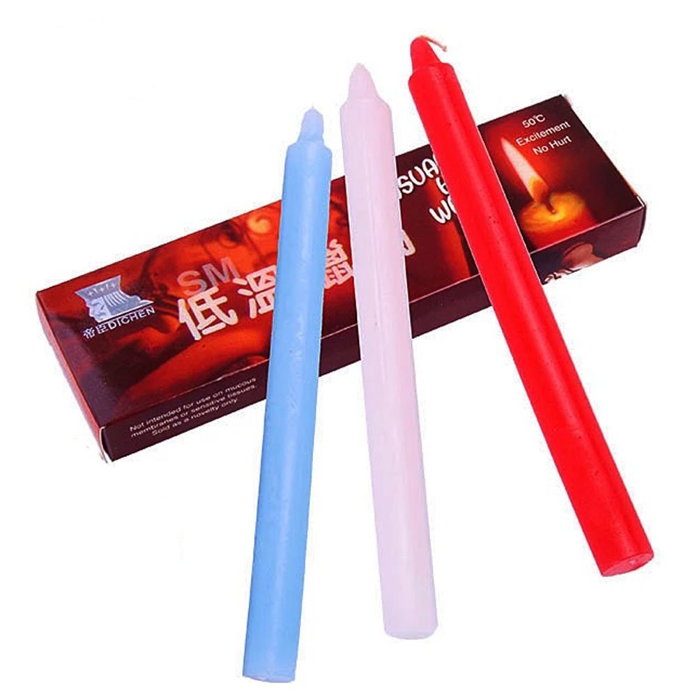 3PCS Long Low-Temperature Drip Candles - Slow Burning Wax Candles for Massage & Sensual Use (Red, White, Blue) - Perfect for Romantic Nights, Spa Treatments & Sensual Experiences