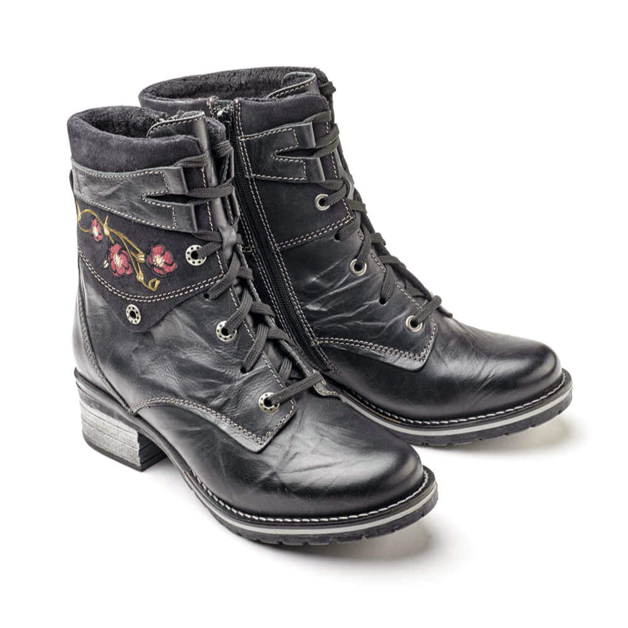 Dromedaris Women's Kara Embroidery Boots - Stylish Western Ankle Boots with Handcrafted Floral Embroidery | Perfect for Country Music Festivals, Rodeo Events & Boho Fashion Outfits