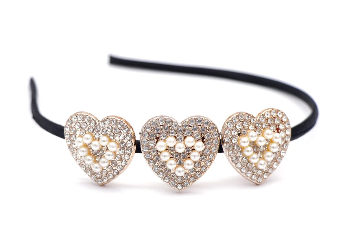 NAVMAV White Rhinestone Crystal Headband for Women & Girls - Non-Slip Wave Shaped Hard Plastic Headband with Teeth Comb (2 Pack) | Perfect for Weddings, Parties, Prom, and Special Occasions