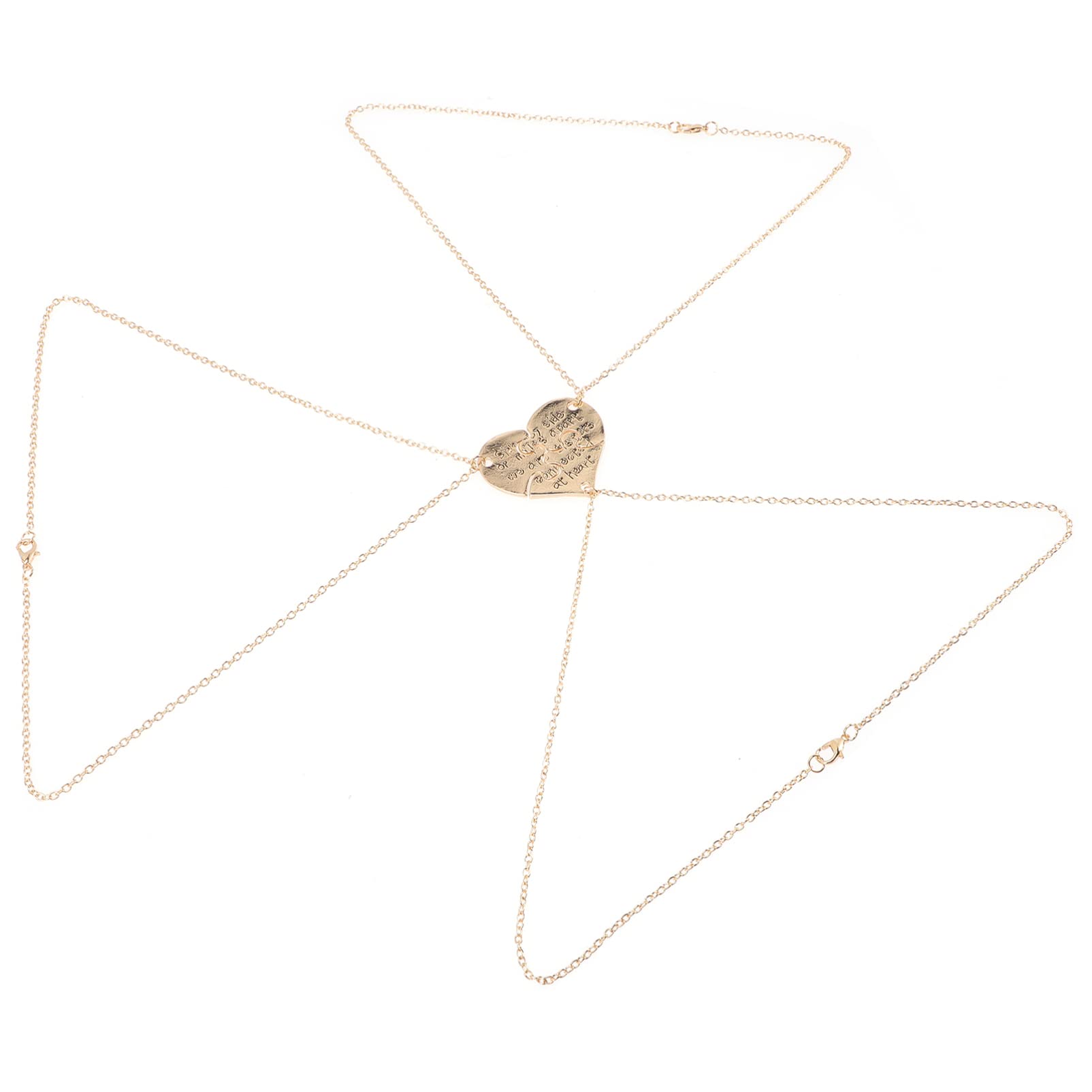 USHOBE Women's 3-Piece Best Friend Necklace Set - Matching Heart Jewelry for Sisters, Friendship Gifts for Graduation, Birthday, Wedding, Party, and Everyday Wear